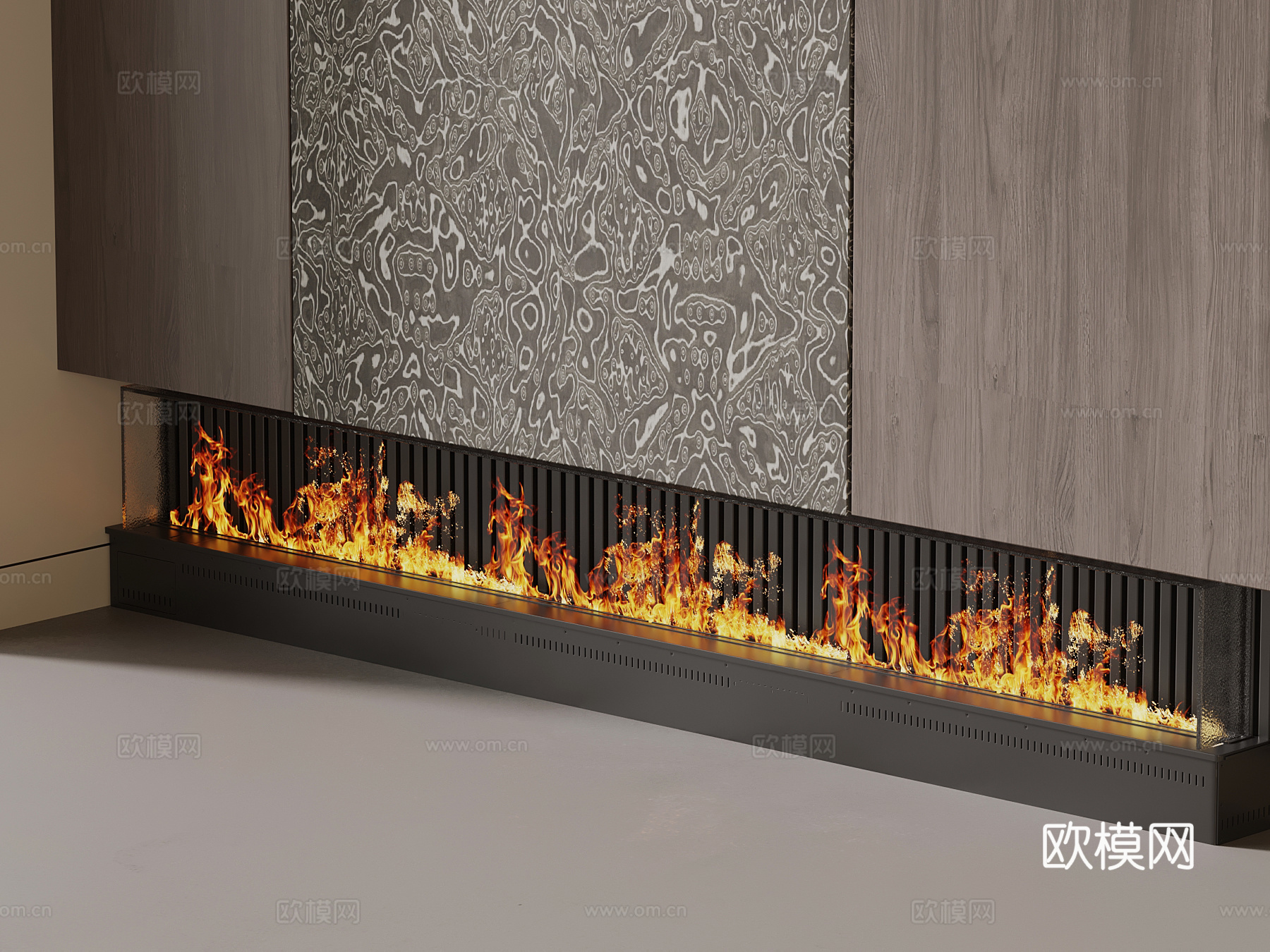 现代意式壁炉 火炉su模型