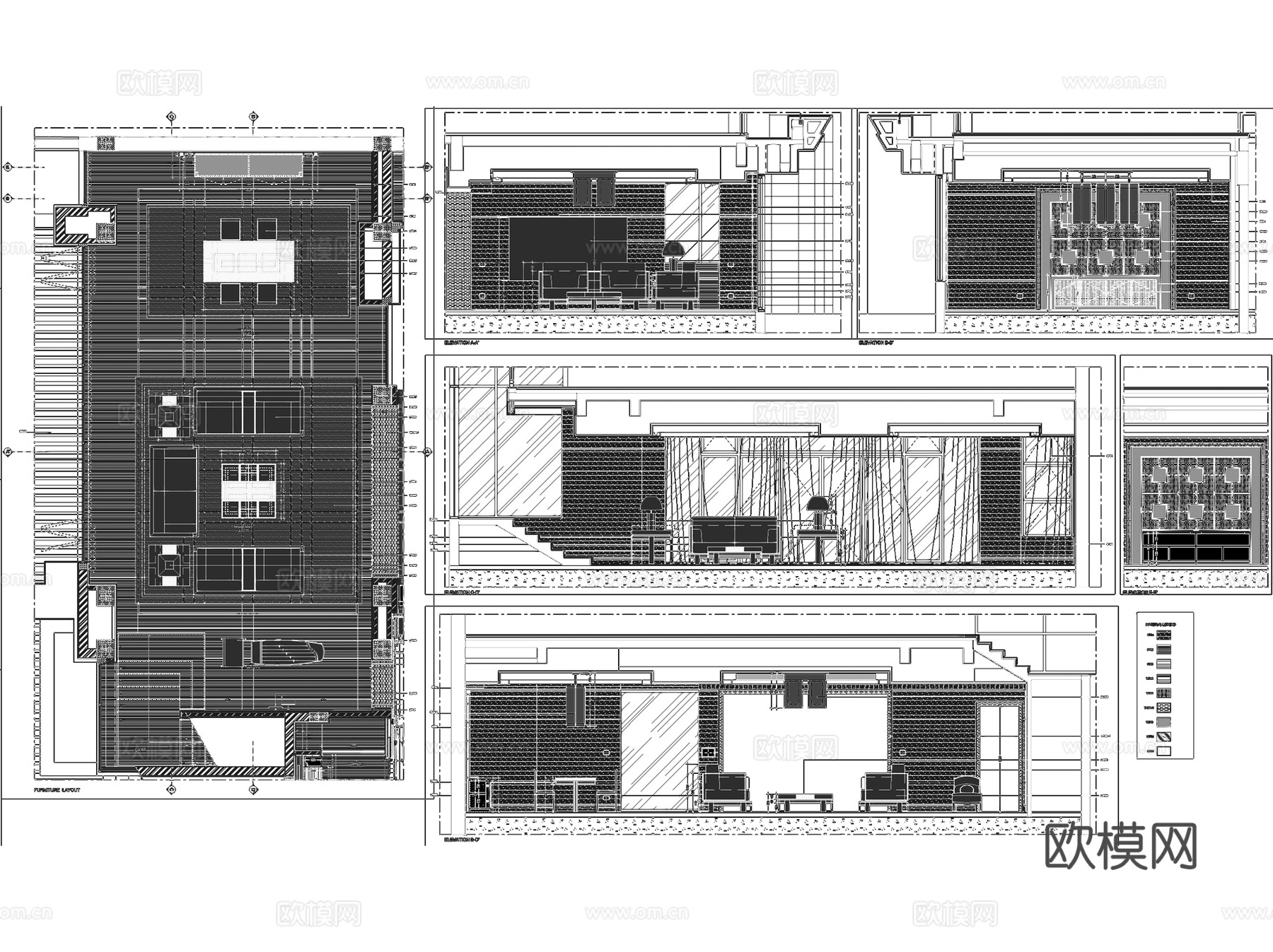 成都麓湖生态城二层别墅A户型样板间室内家装CAD施工图整套cad施工图