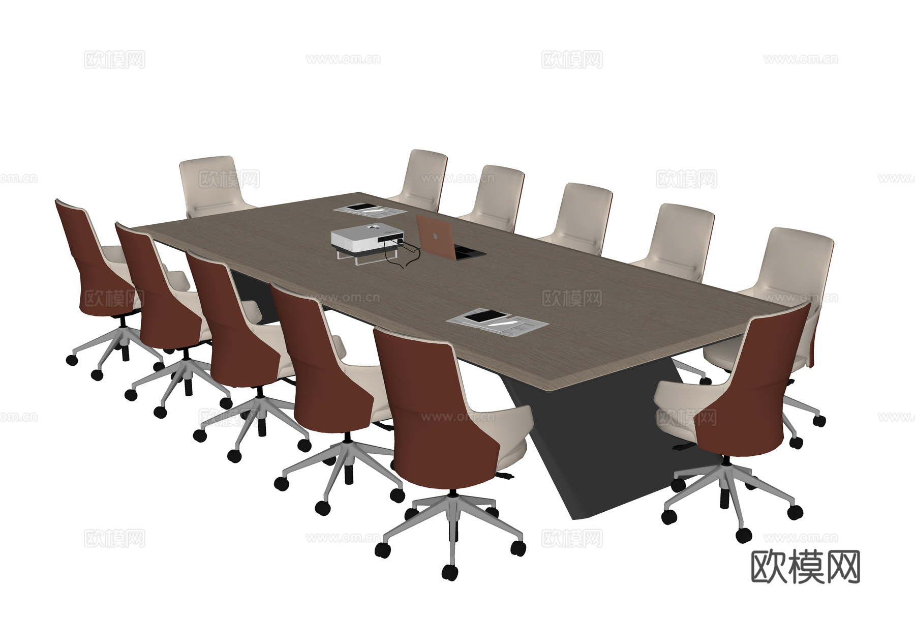 现代会议桌椅 办公椅su模型
