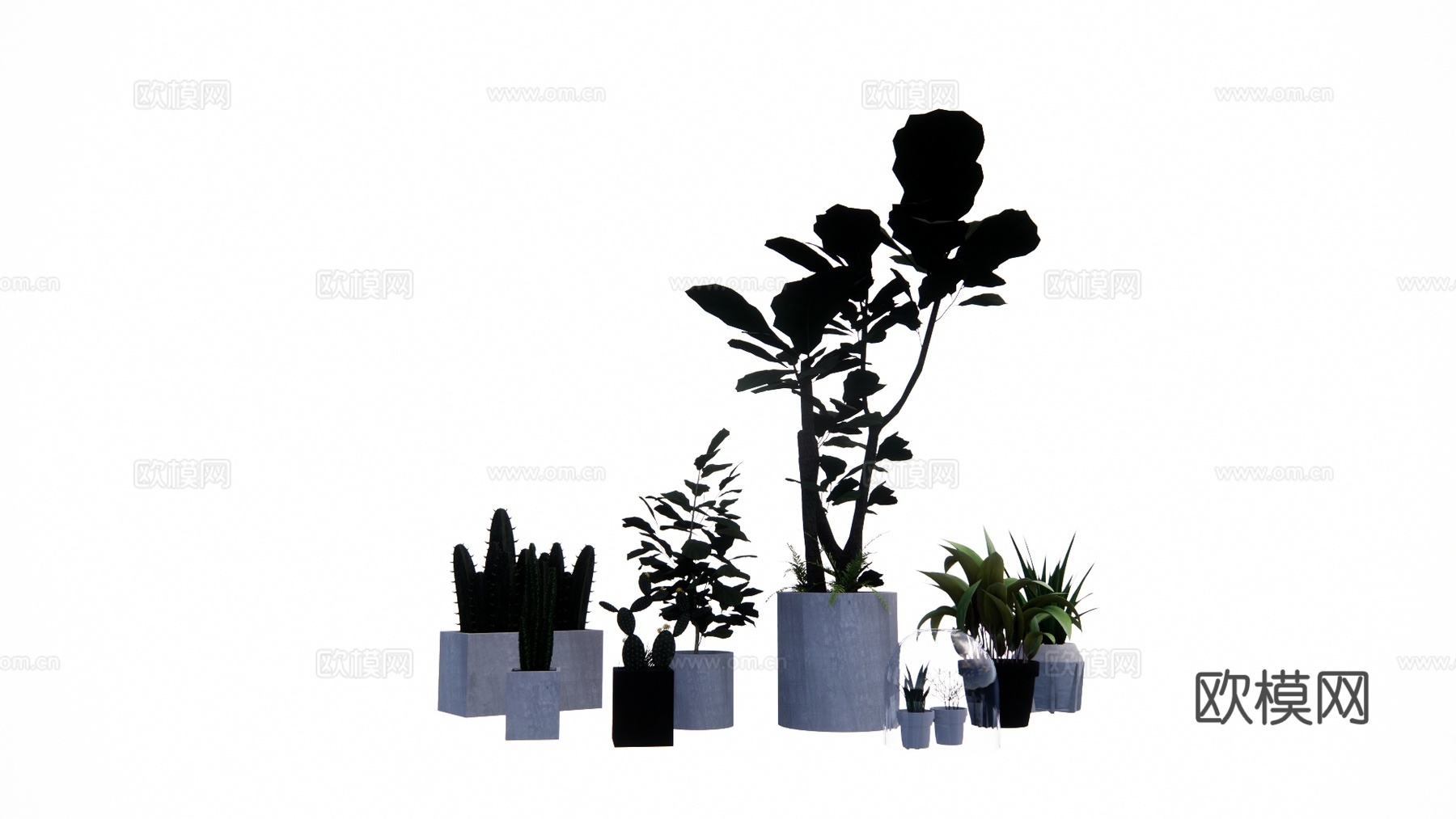 植物 灌木 组团 造景 室外造景 乔木su模型