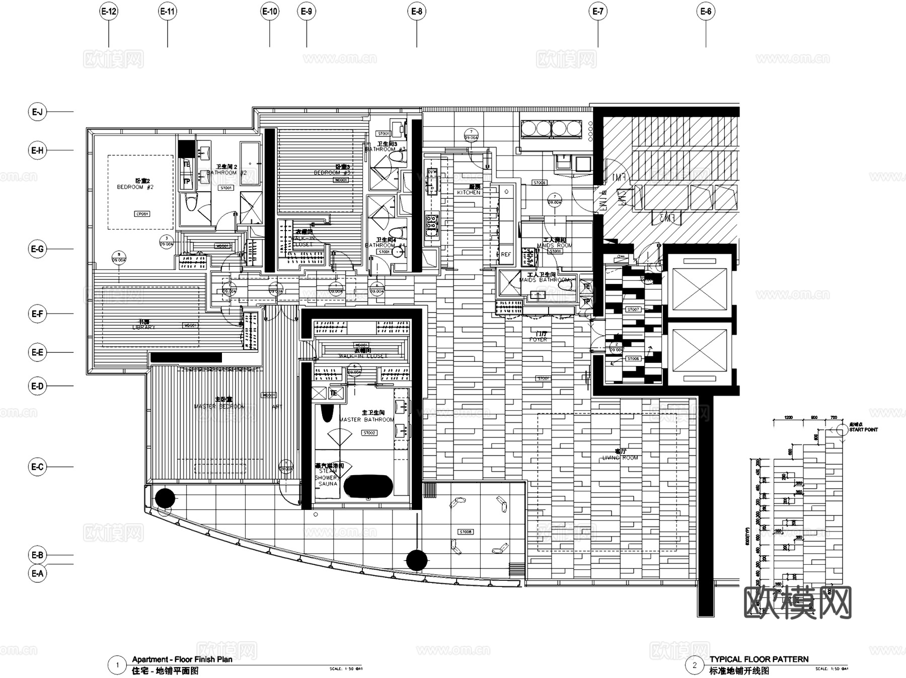 广州珠江新城N5-1地块样板间室内家装CAD施工图整套cad施工图