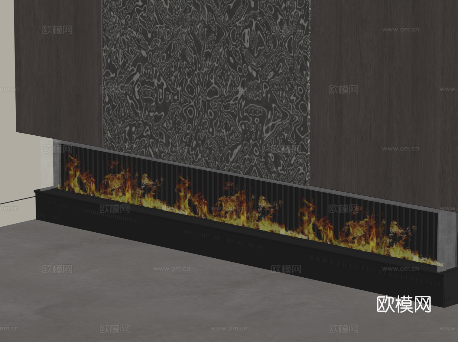 现代意式壁炉 火炉su模型