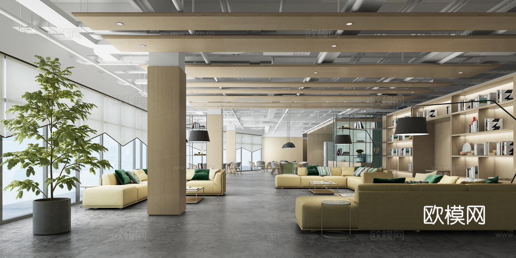 现代 休息区 沙发茶几3d模型