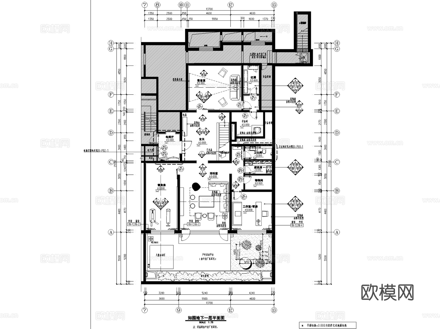 北京万湖西北旺C1地块如园样板间室内家装CAD施工图整套文本cad施工图