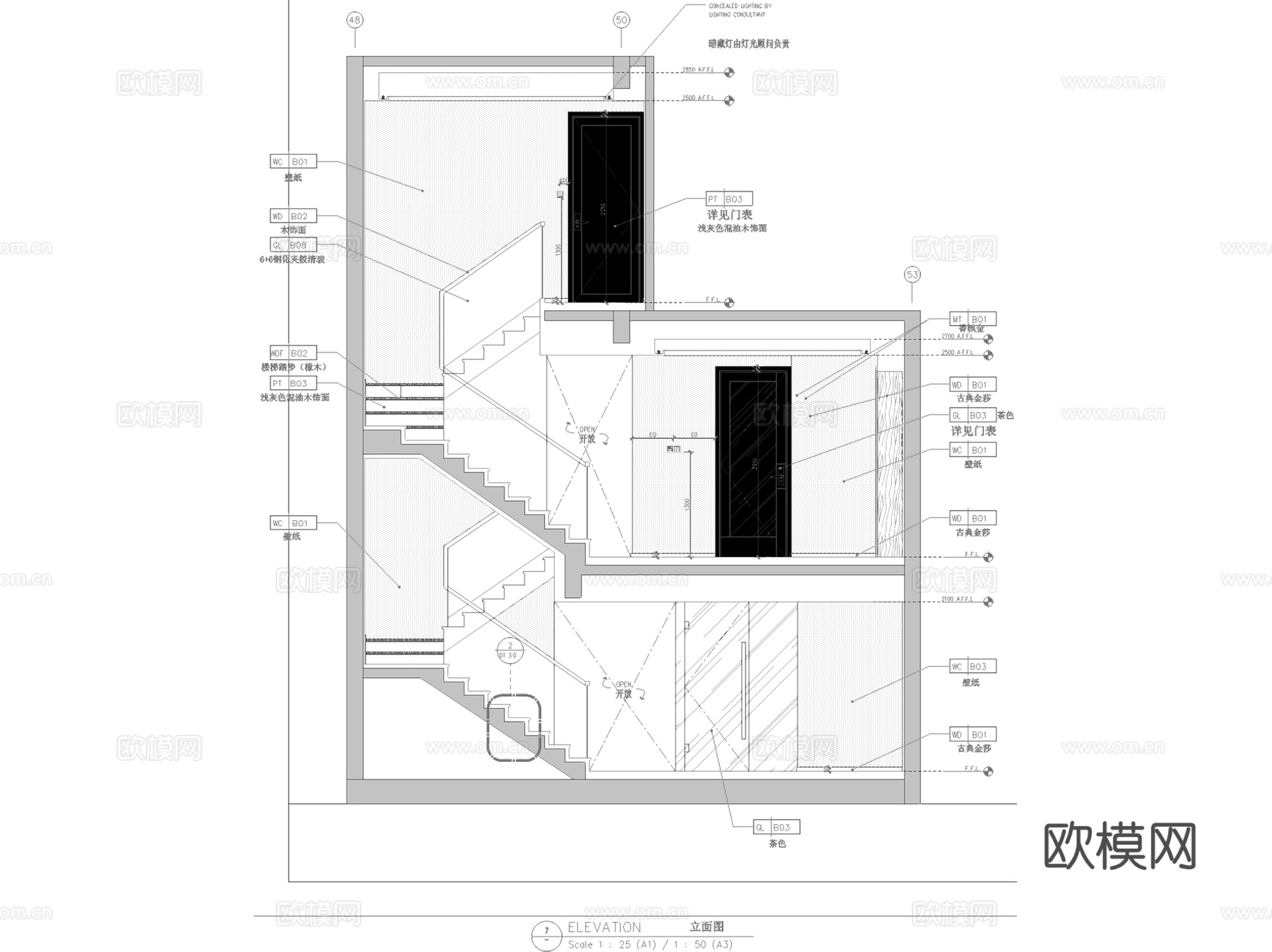 上海永耀宝山TYPE复式样板房室内家装CAD施工图整套 3套cad施工图