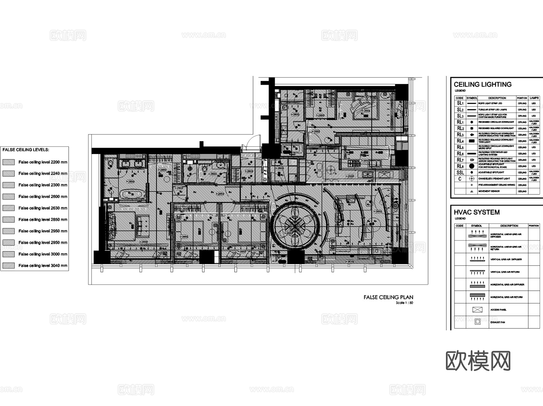 北京通州万科滨江豪宅样板房室内家装CAD施工图整套+文本cad施工图