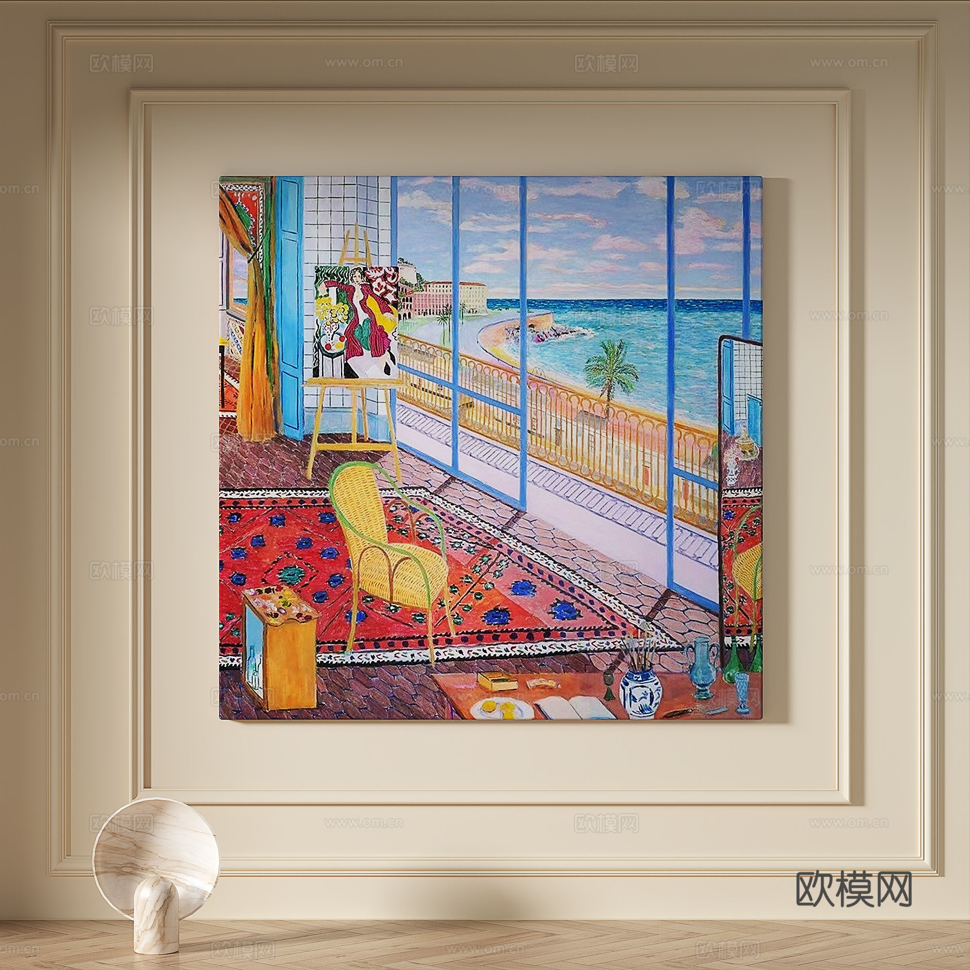 现代，简约，抽象，油画，装饰画3d模型