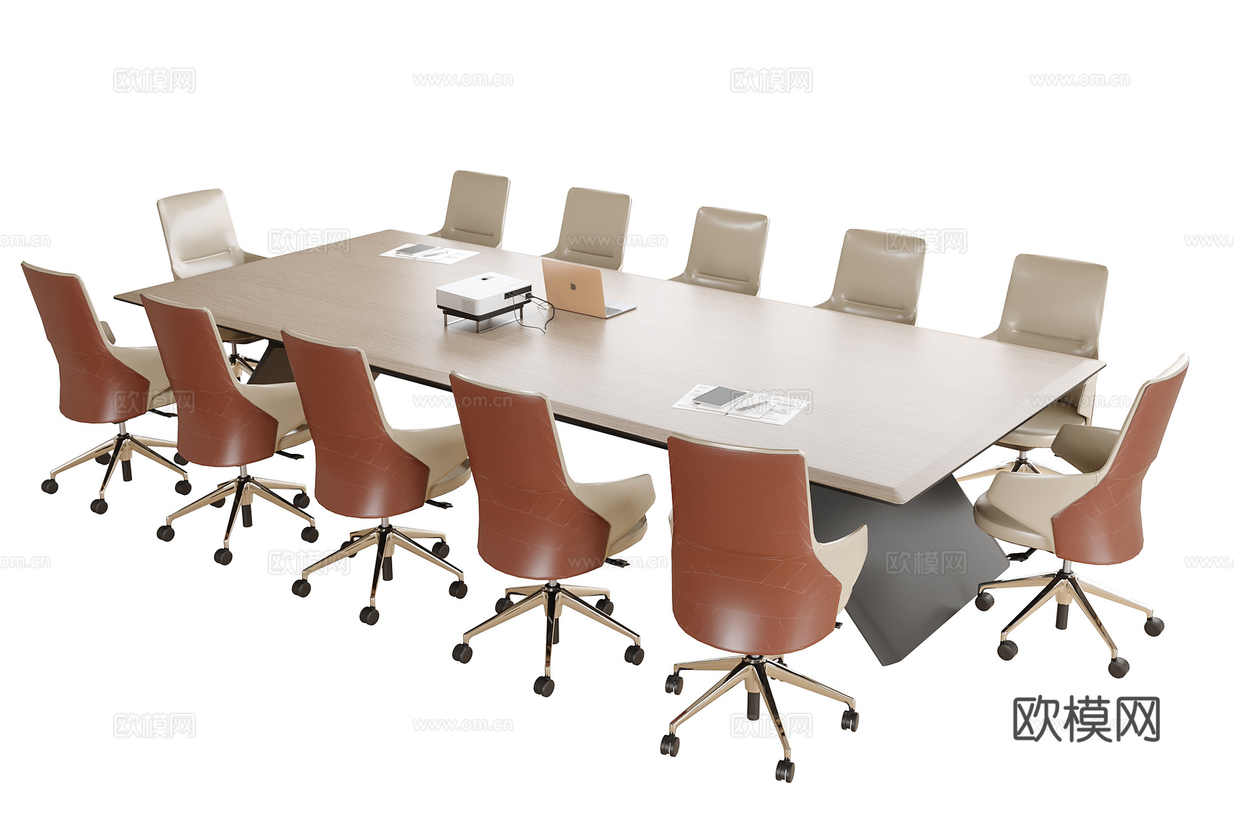 现代会议桌椅 办公椅su模型