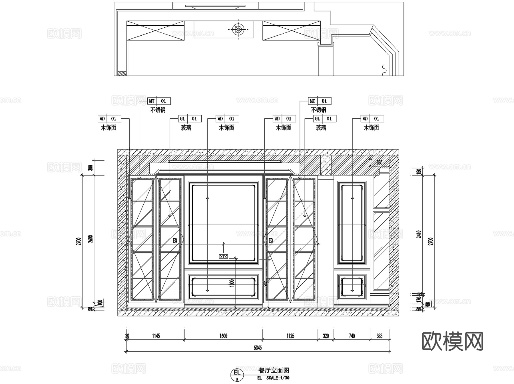 阳光檀苑私宅欧式大平层室内家装CAD施工图整套cad施工图cad施工图