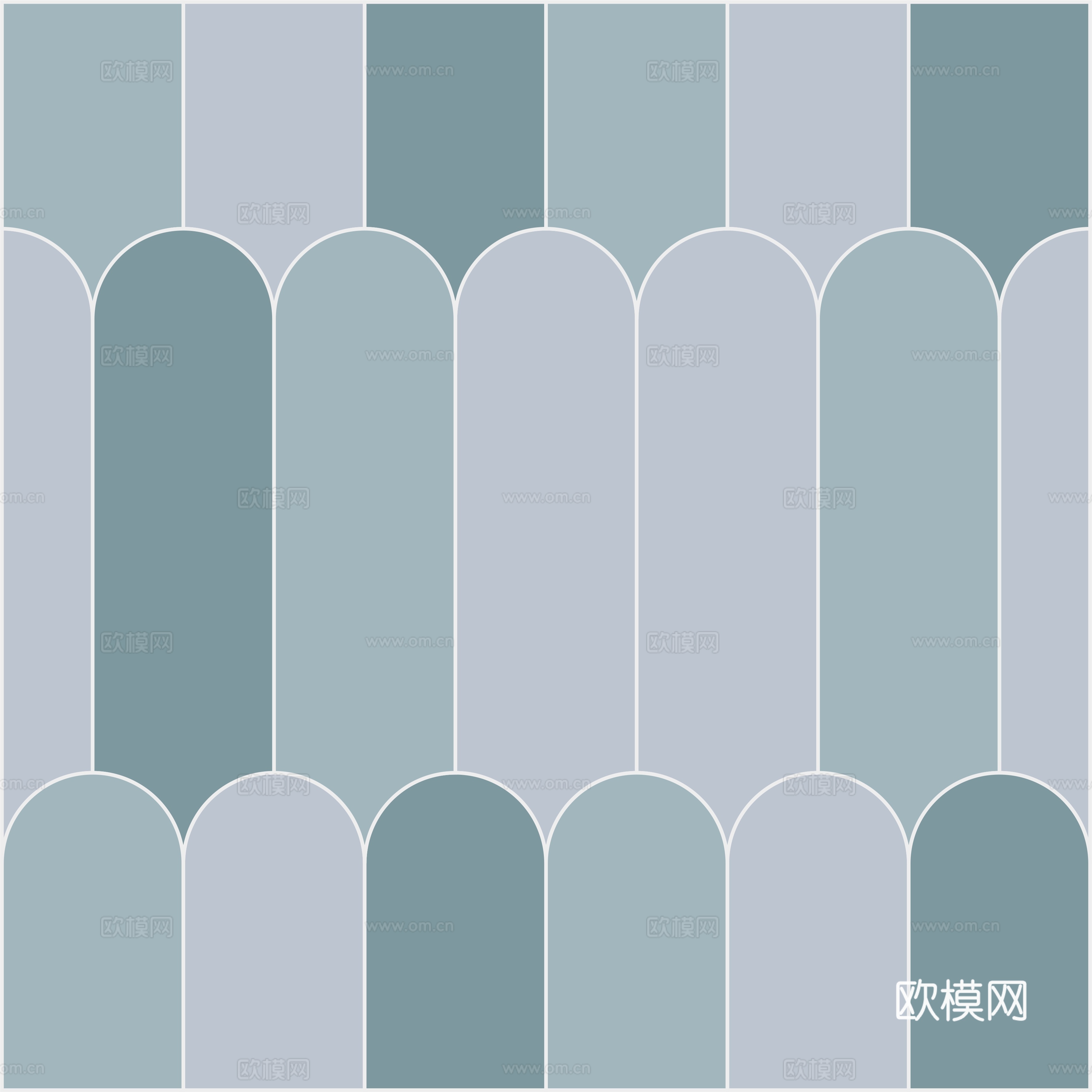 无缝浅蓝色渐变羽毛砖花砖贴图