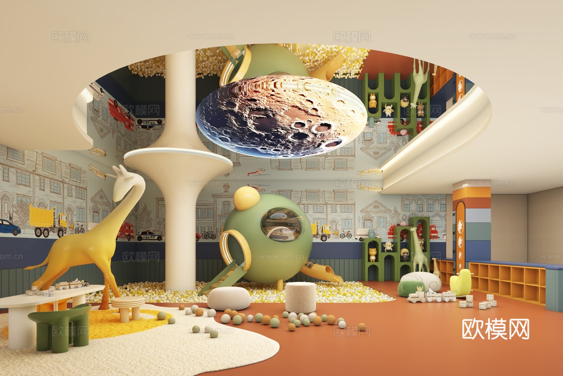 儿童乐园娱乐区3d模型下载