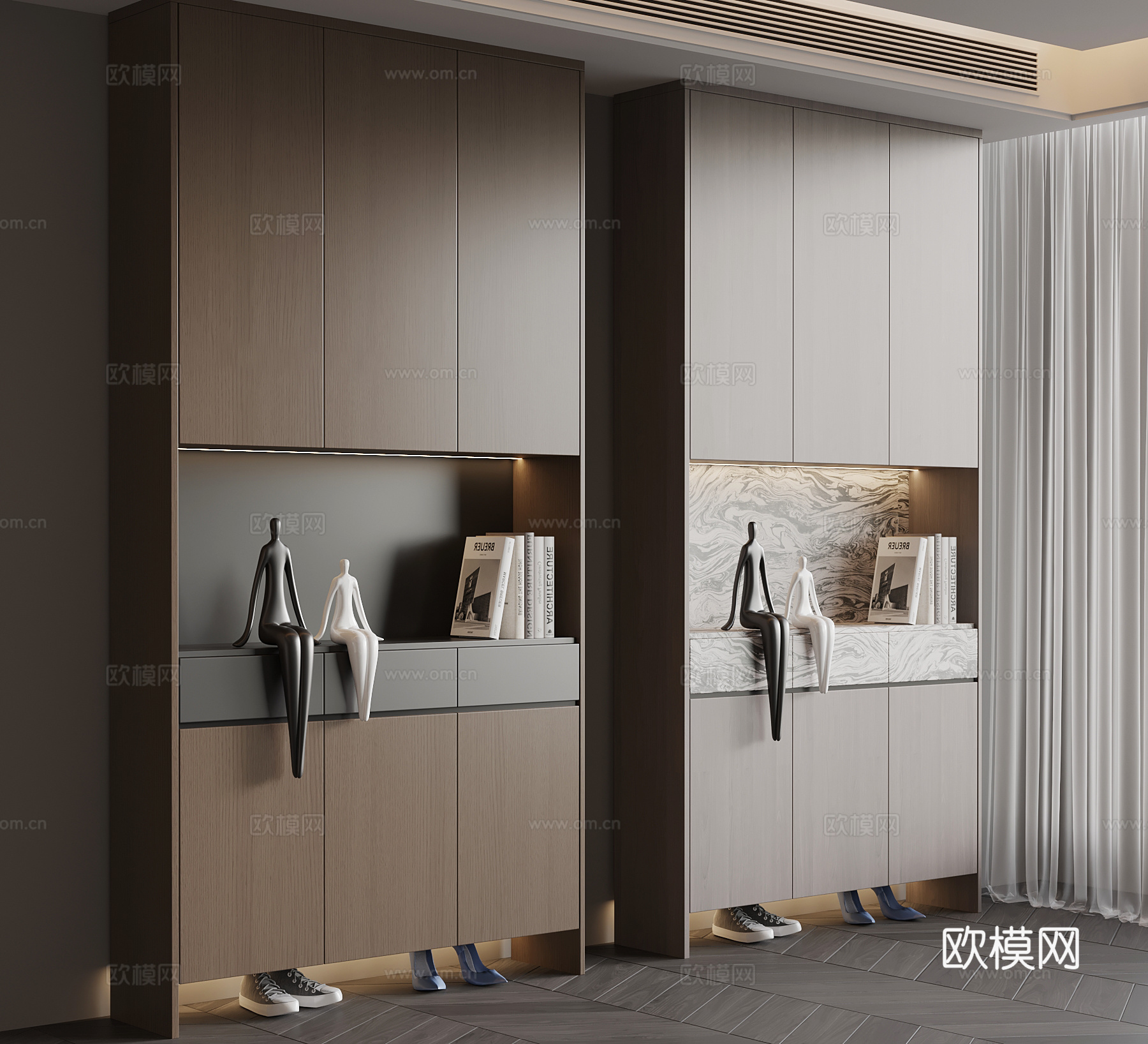 现代意式玄关柜 边柜su模型