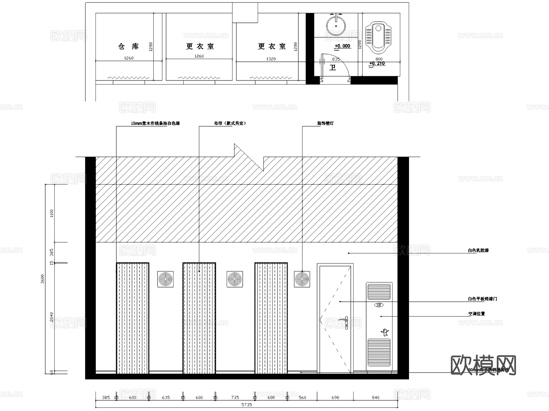 厦门庄姿女装服饰服装店室内工装CAD施工图整套cad施工图