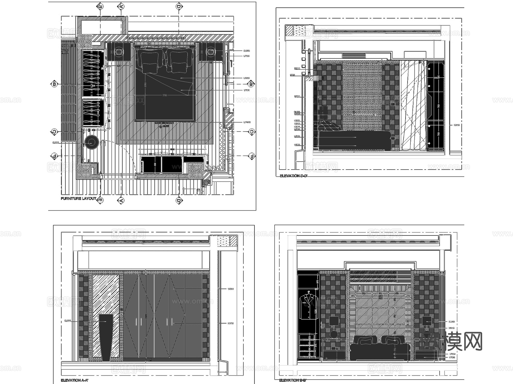 成都麓湖生态城二层别墅A户型样板间室内家装CAD施工图整套cad施工图