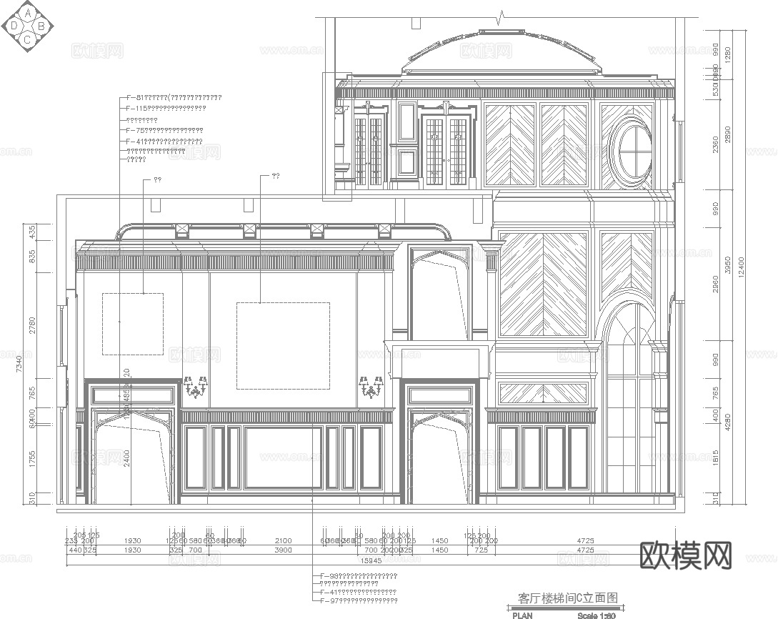 最新完整版欧式会所施工图合集cad施工图
