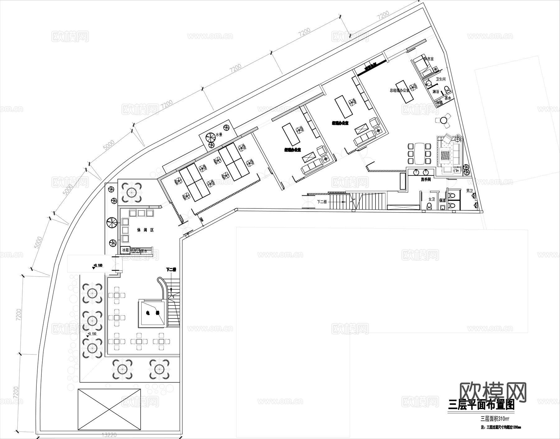 最新完整版办公室施工图合集cad施工图