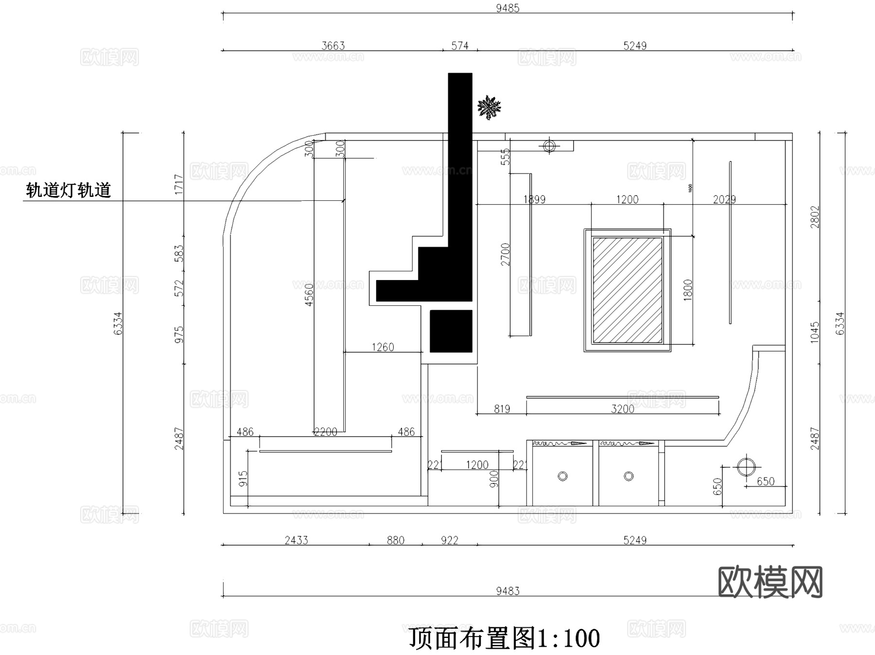 现代59㎡幸会服装店室内工装CAD施工图cad施工图