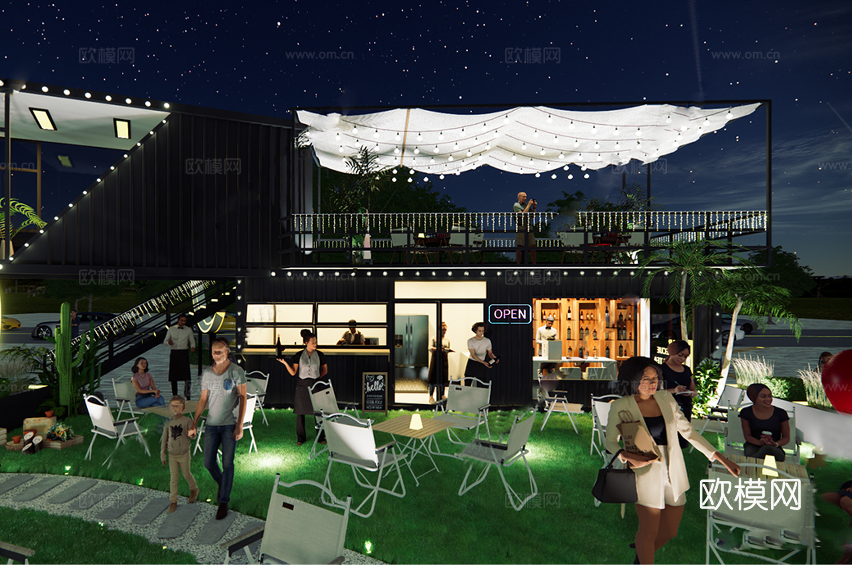 户外露营帐篷 商业外摆su模型