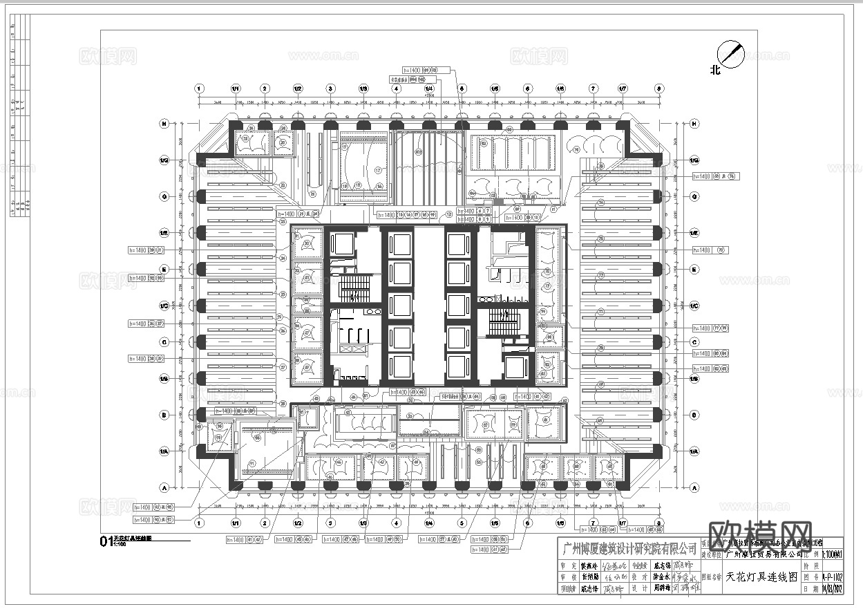 最新全套办公室施工图合集cad施工图