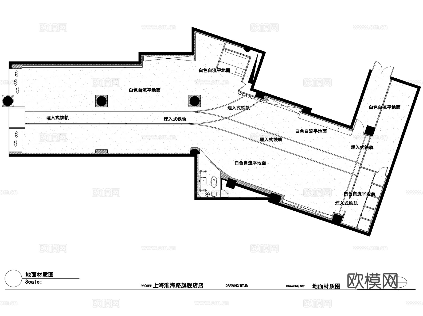 马克华菲Mark Fairwhale工业风品牌旗舰服装店室内cad施工图