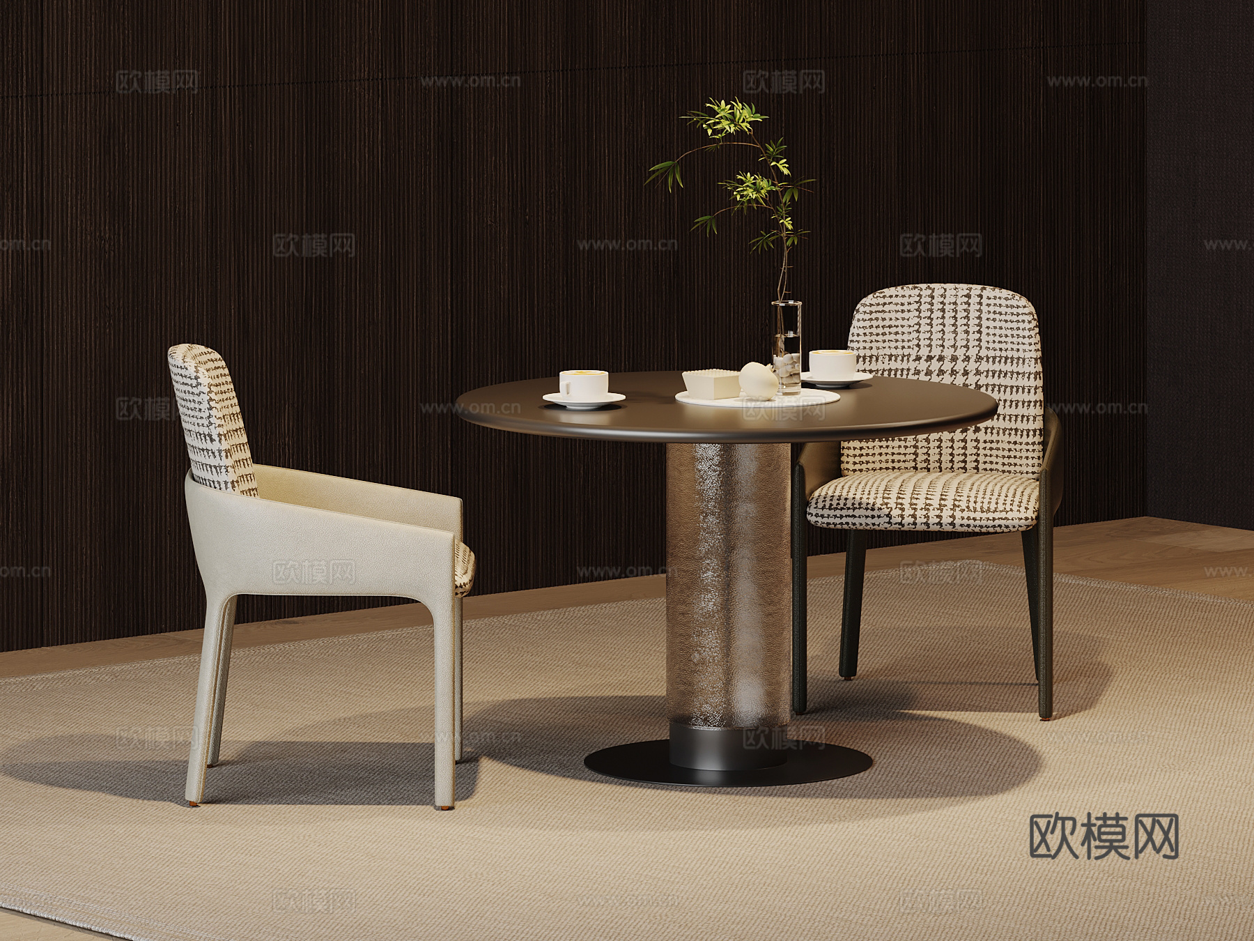 现代休闲桌椅 洽谈桌椅3d模型