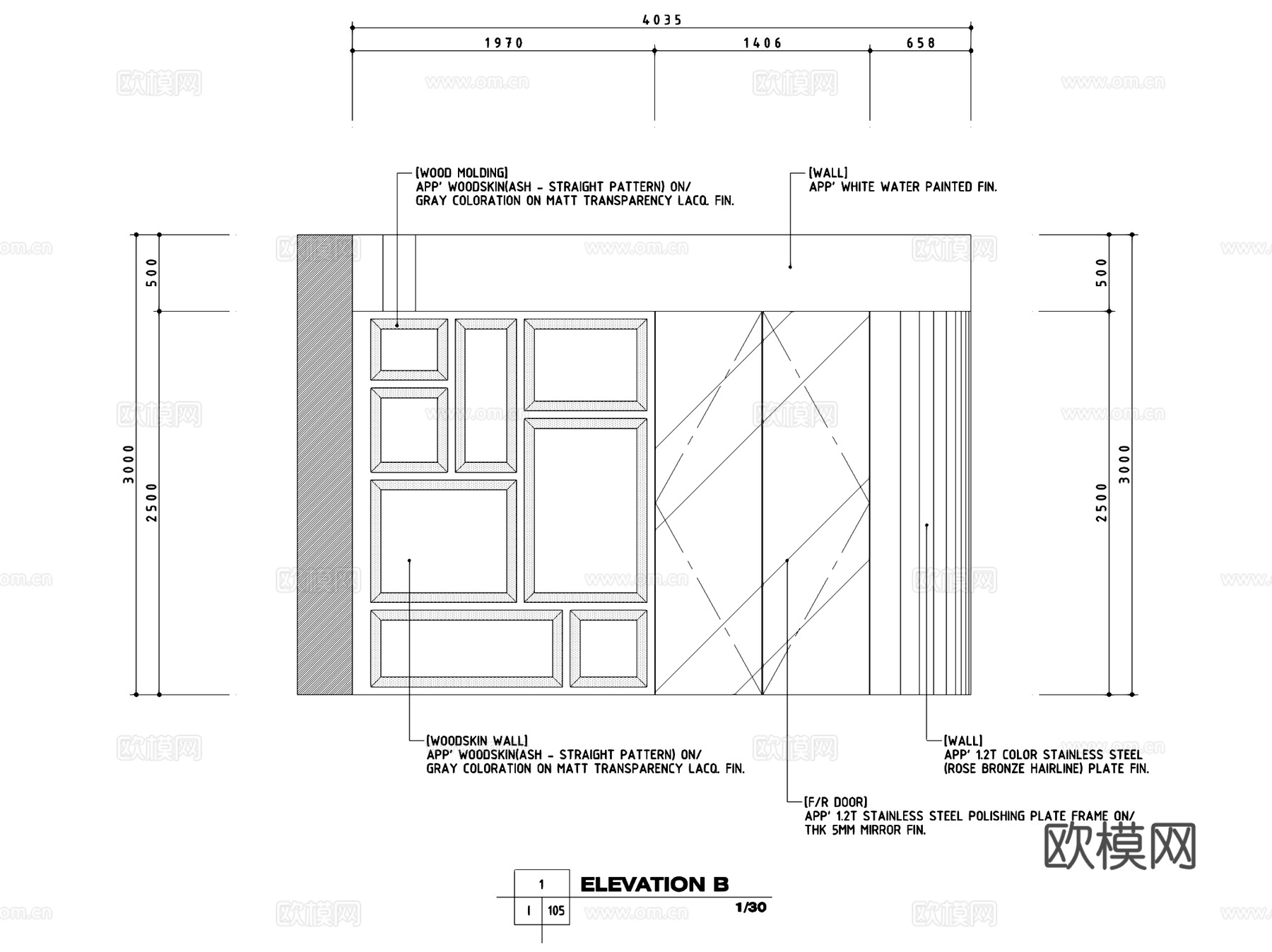 六十平方米服装展厅室内工装CAD施工图cad施工图