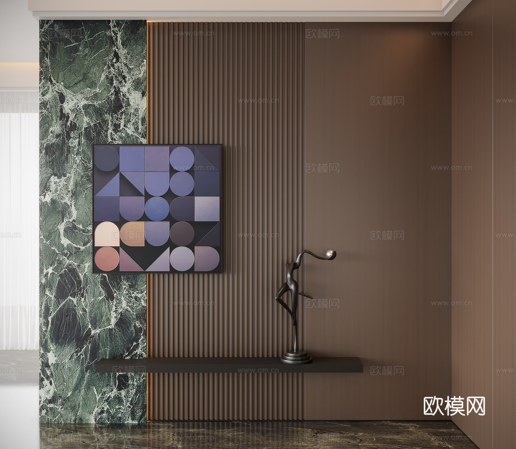 现代意式玄关su模型