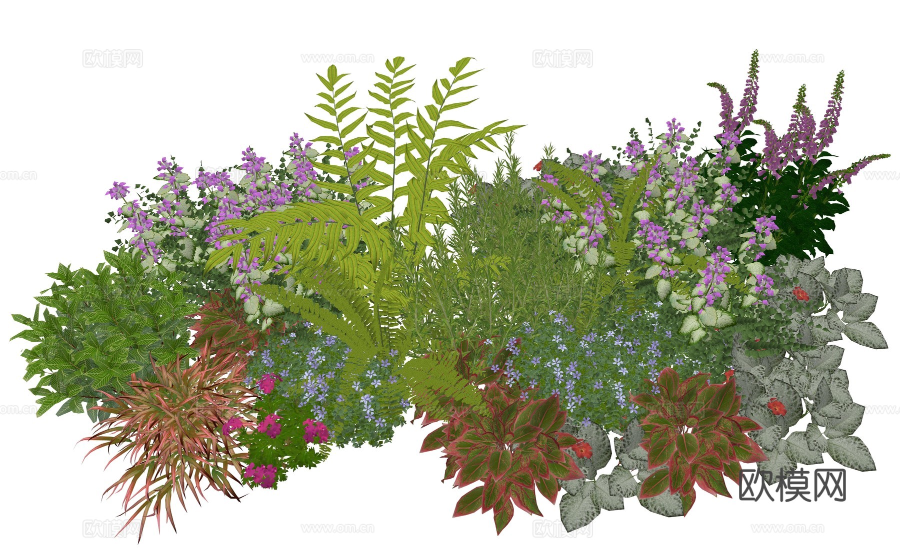 现代庭院植物堆景观组合su模型