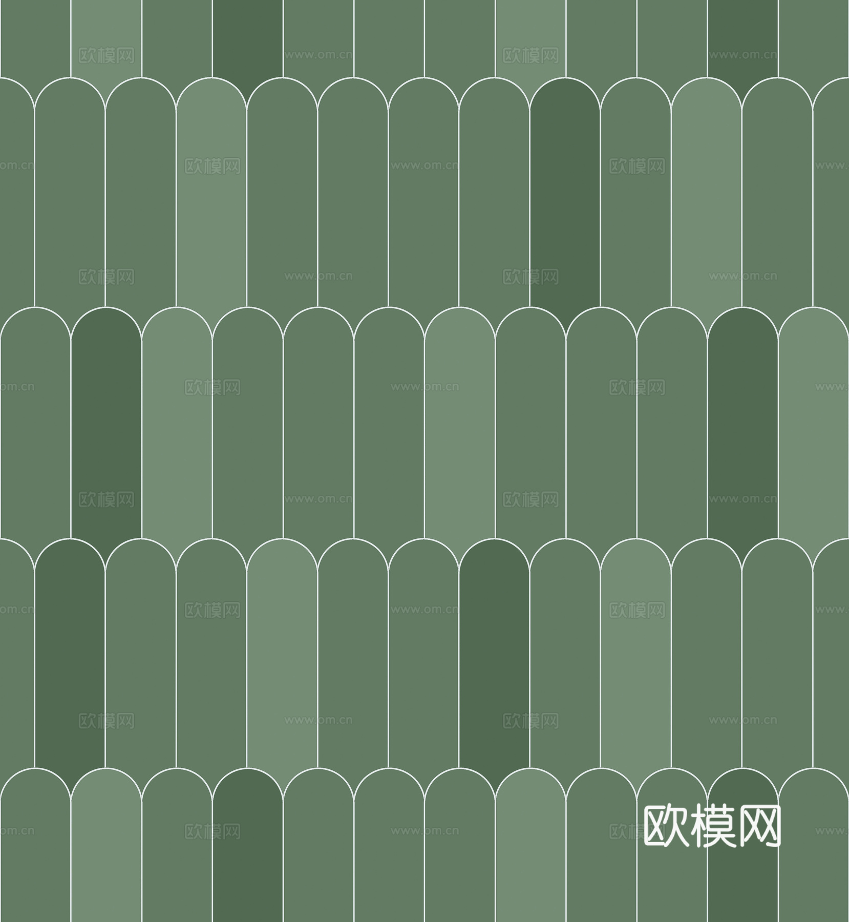 法式奶油无缝果绿色羽毛砖墙砖贴图