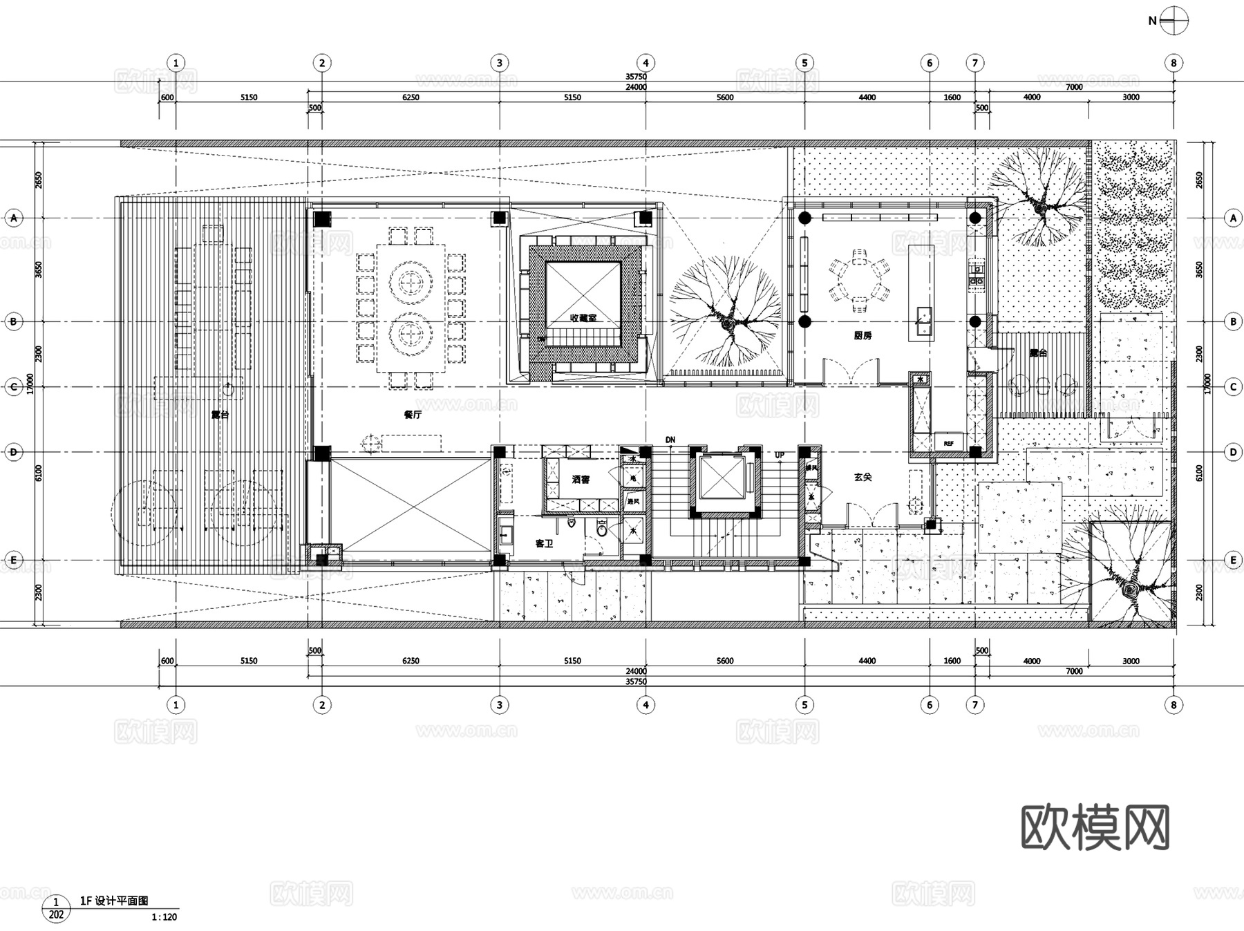 三亚海棠湾四季酒店别墅A型室内家装CAD施工图整套cad施工图
