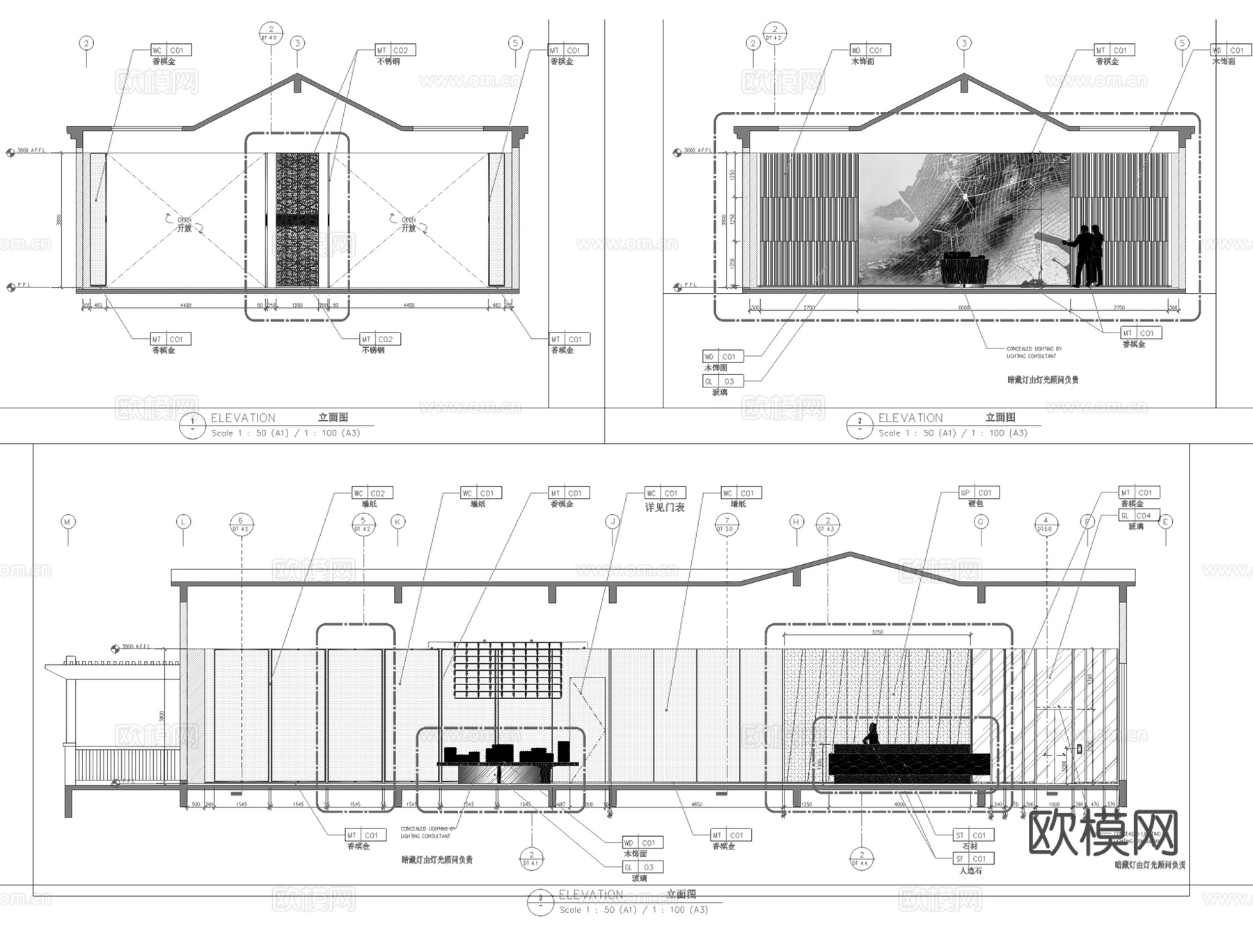 上海宝山罗店新镇F1-3住宅会所室内工装CAD施工图整套cad施工图