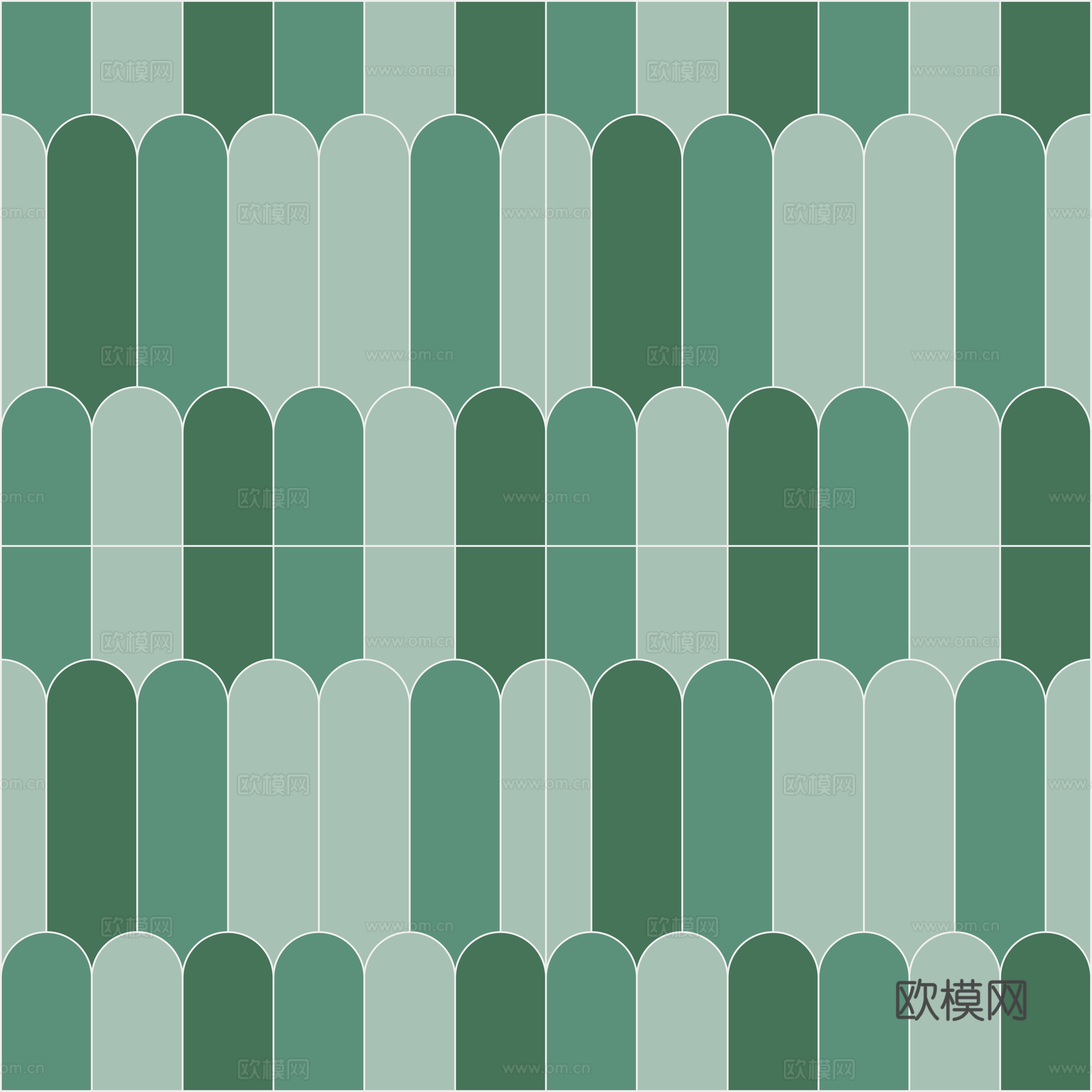 无缝绿色渐变羽毛砖瓷砖