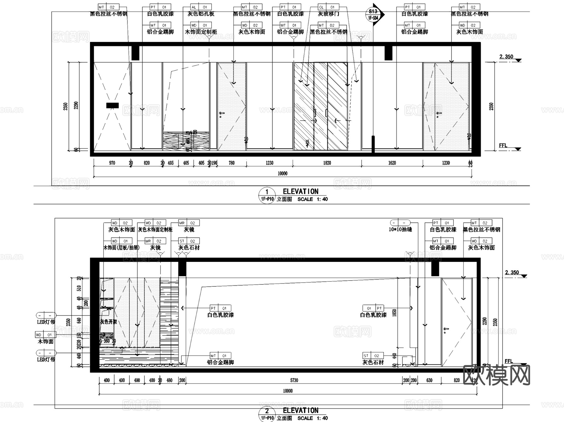 无锡万科翡翠东方大平层室内家装CAD施工图整套cad施工图