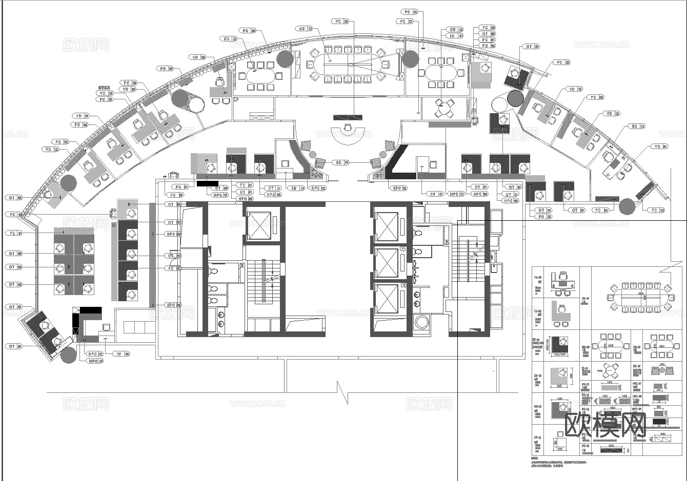 最新完整版办公室施工图合集cad施工图