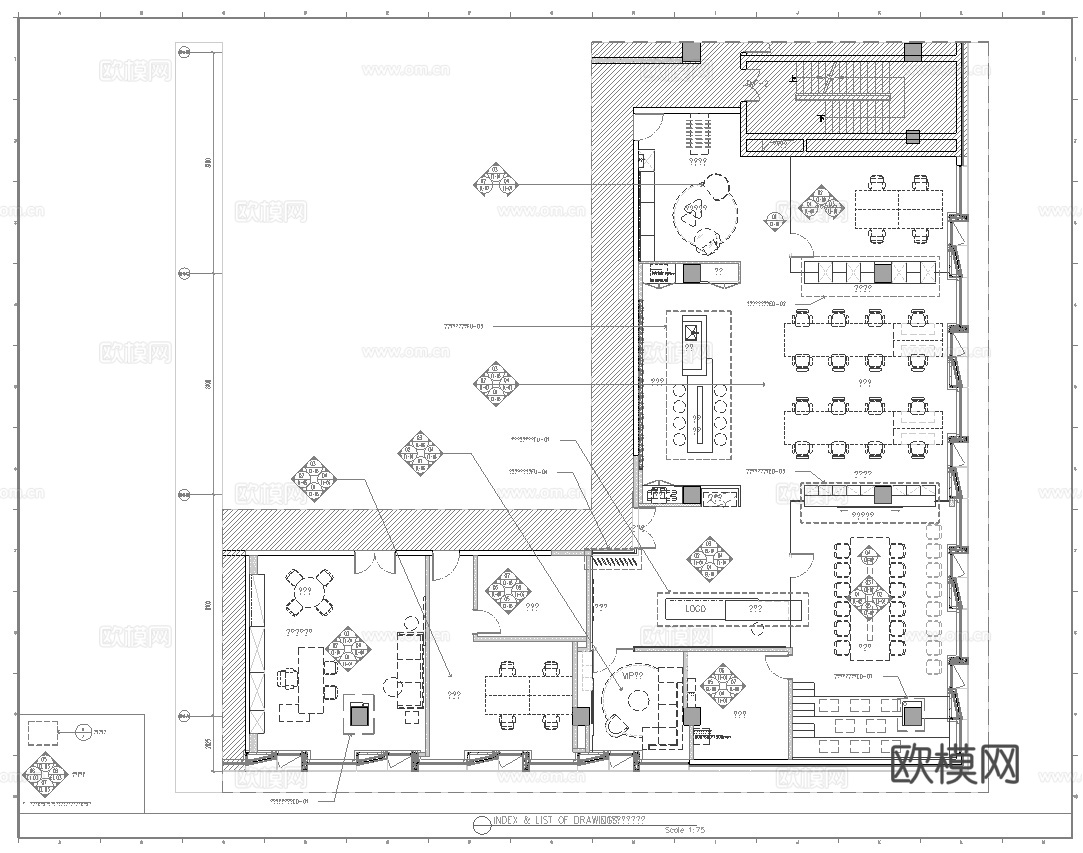 最新全套办公楼施工图合集cad施工图