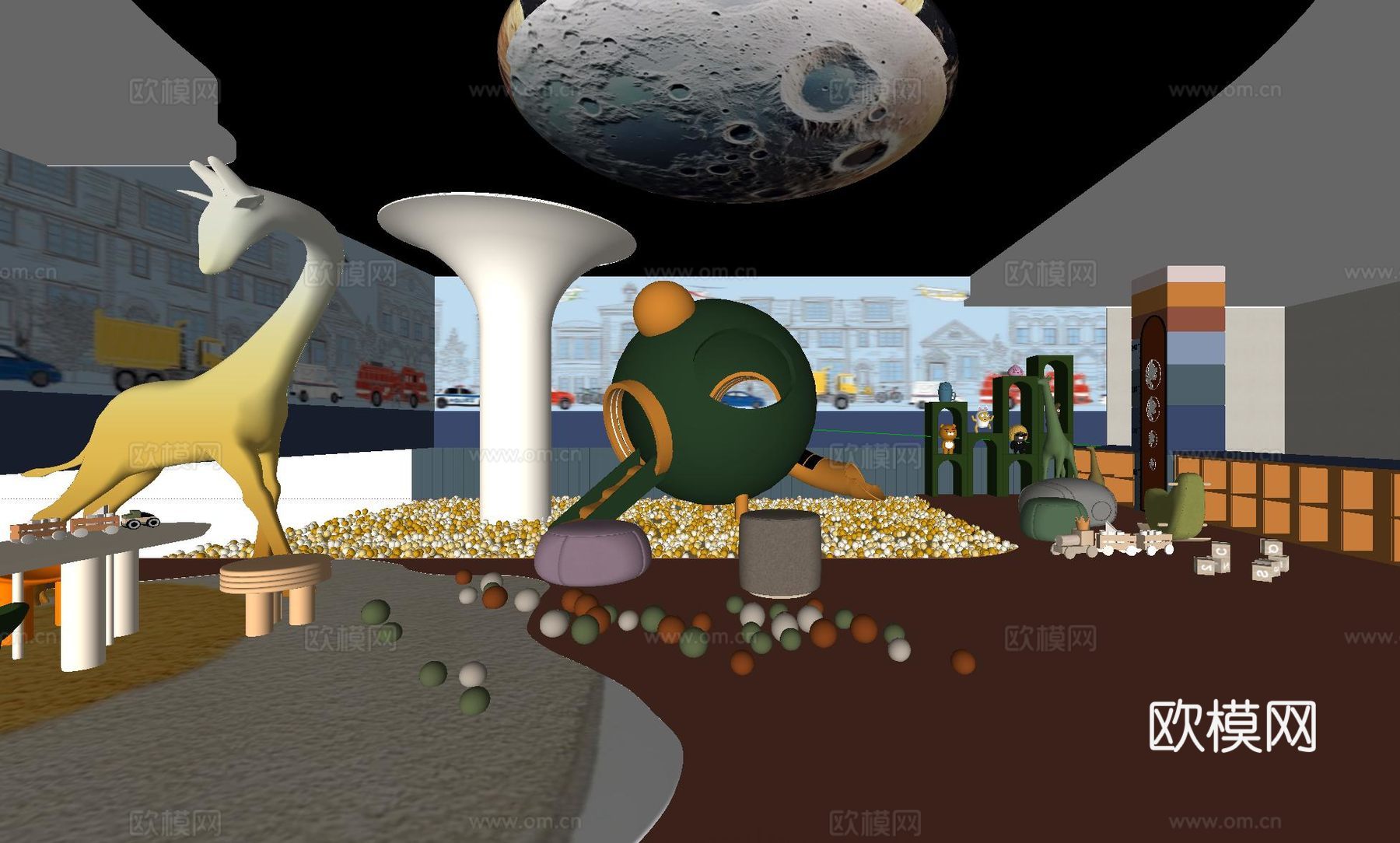 儿童乐园娱乐区su模型
