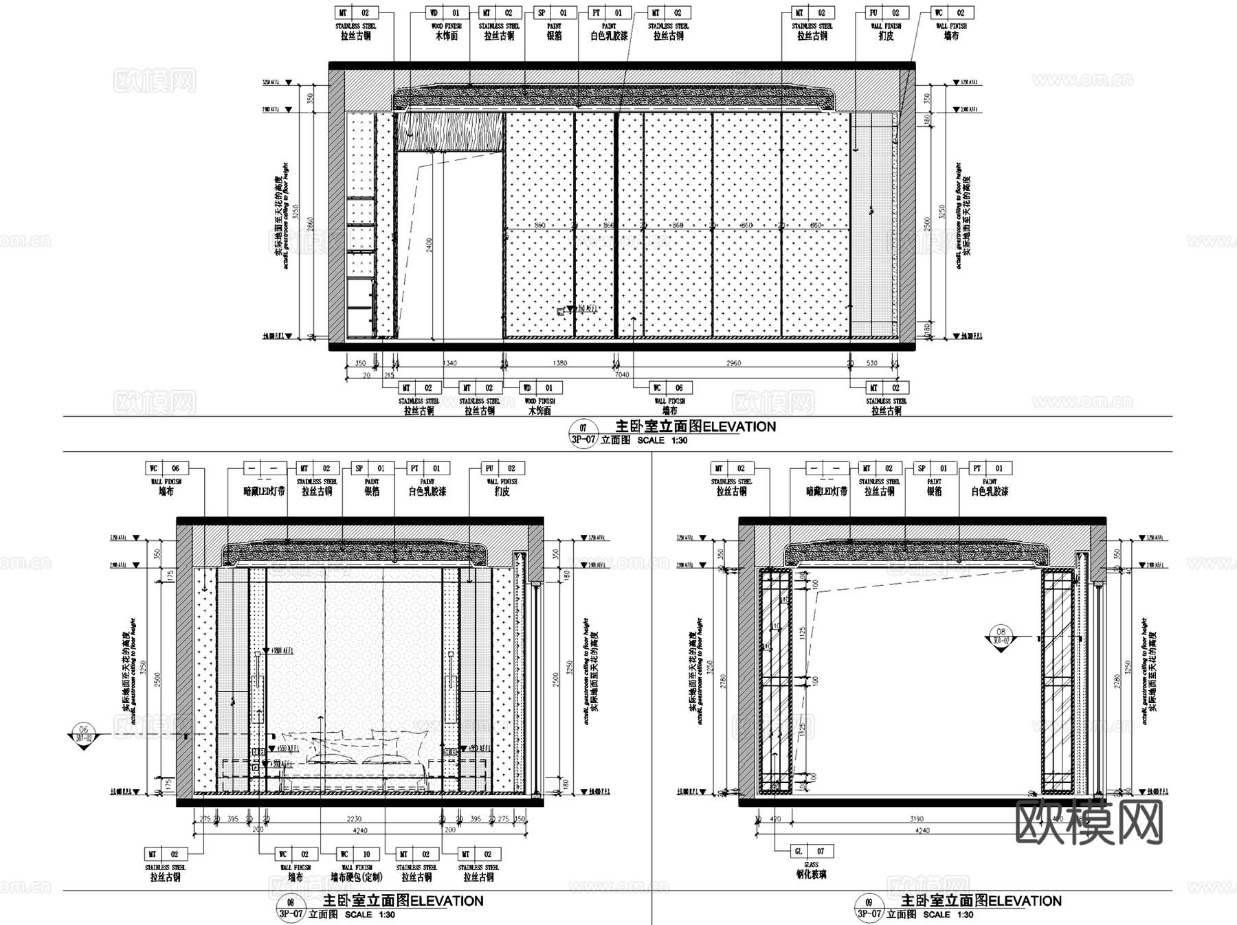 佛山绿岛湖四层别墅250户型室内家装CAD施工图整套cad施工图