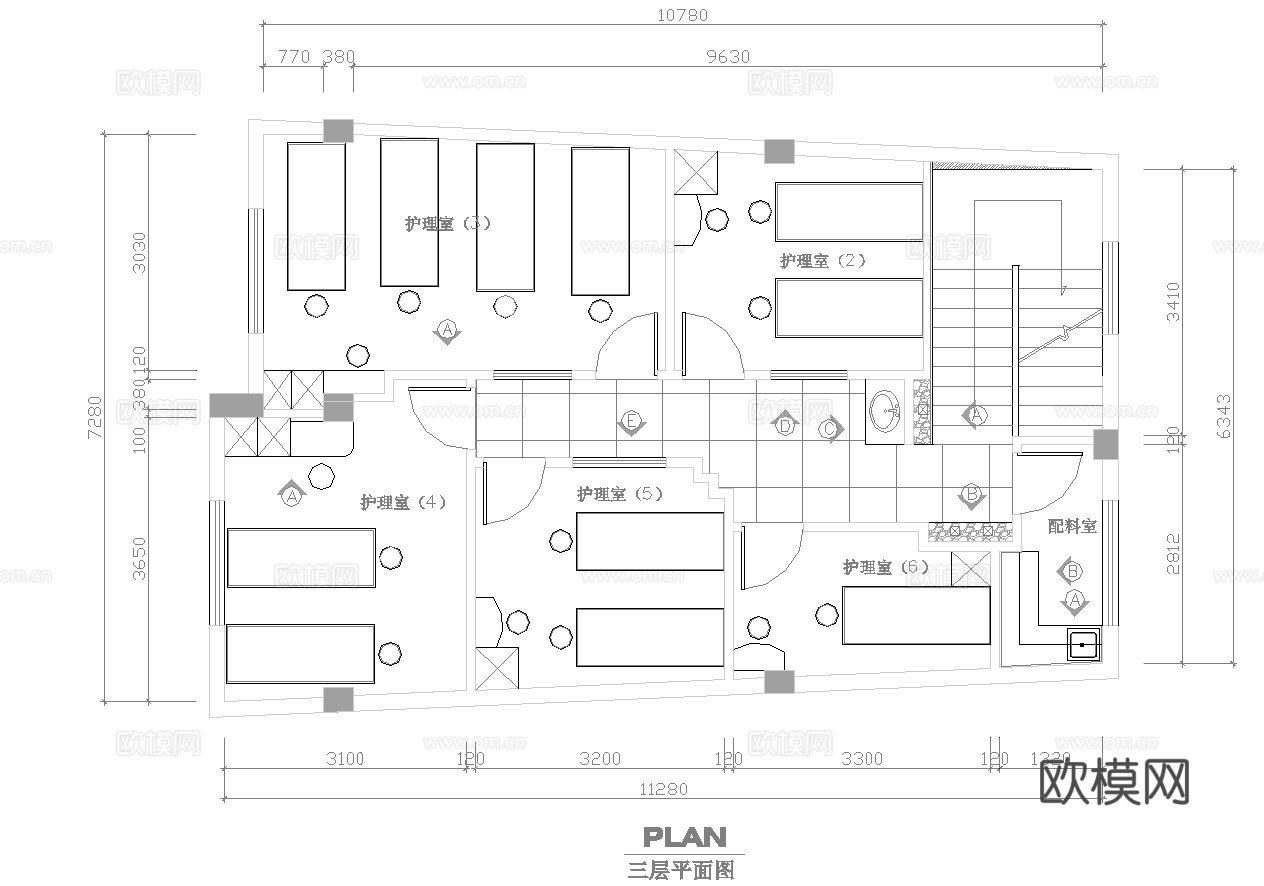 最新美容院施工图合集cad施工图