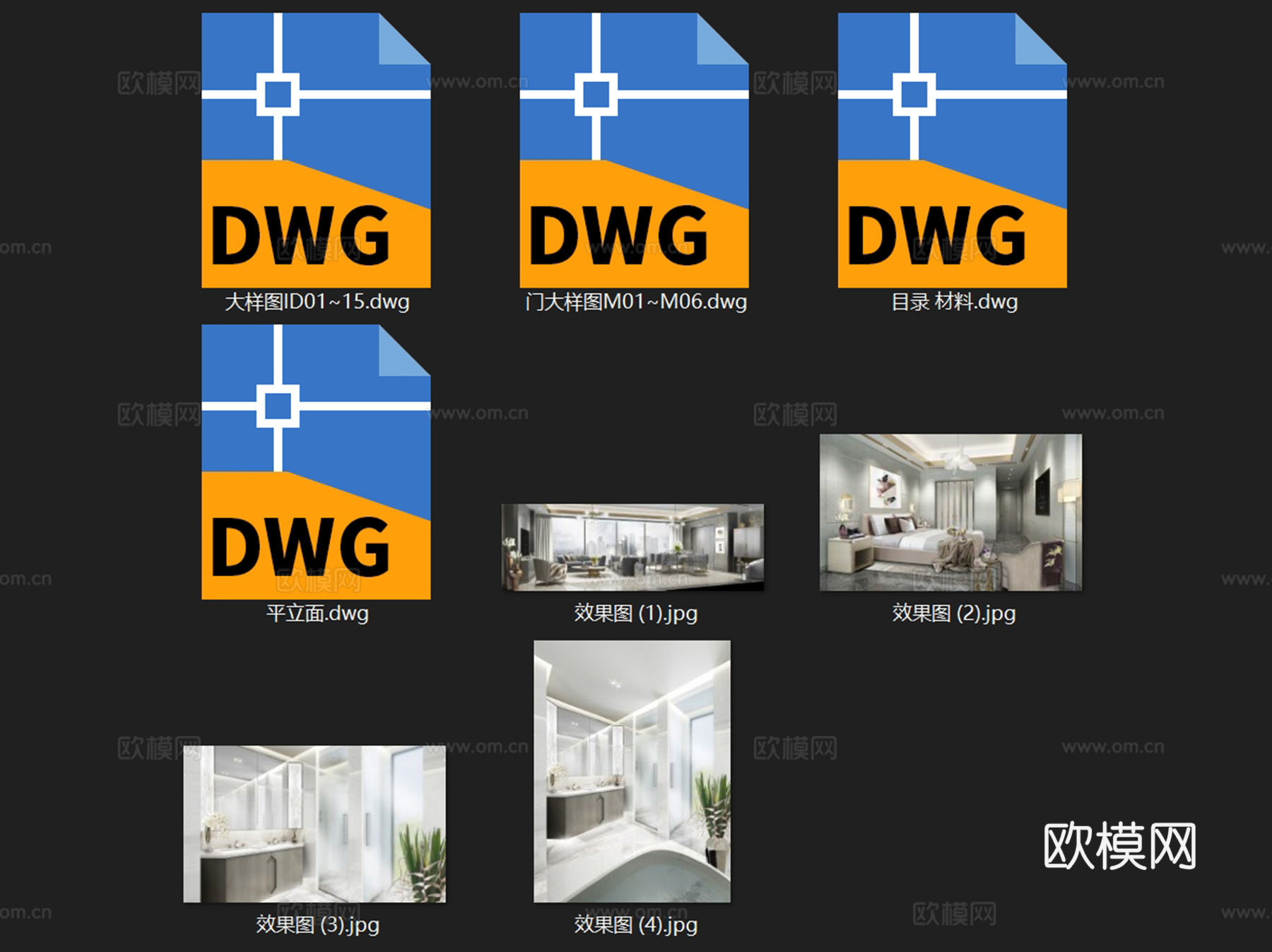 杭州潮鸣样板房C2户型室内家装CAD施工图整套cad施工图