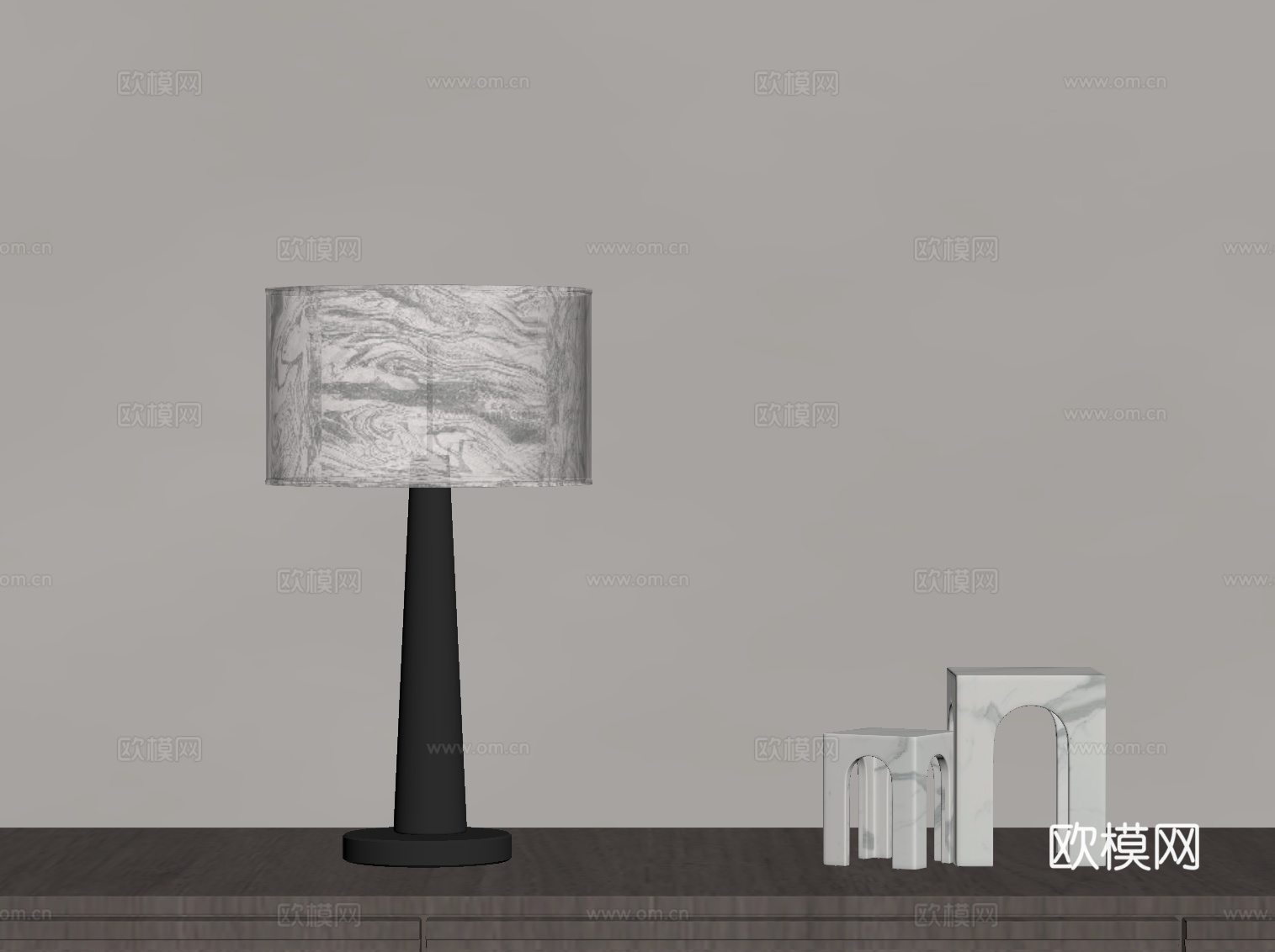 现代意式台灯su模型