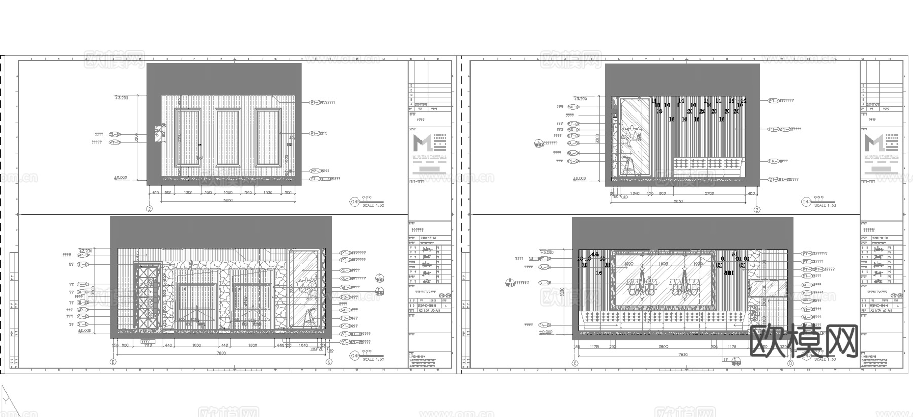 最新完整版KTV会所施工图合集cad施工图