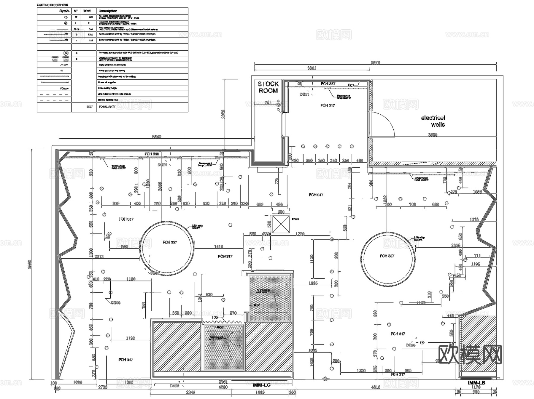 武汉广场IMM尹默服装店室内工装CAD施工图整套cad施工图
