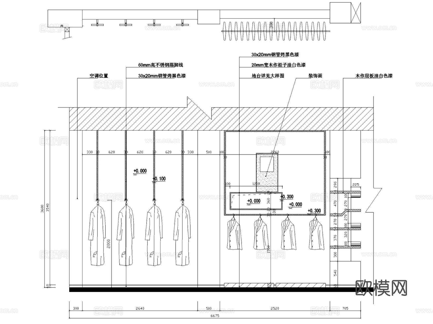 厦门庄姿女装服饰服装店室内工装CAD施工图整套cad施工图