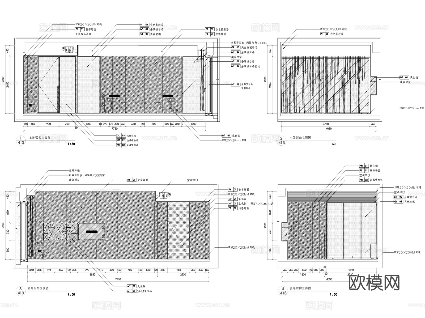 三亚海棠湾四季酒店公寓标准层房型三室内家装CAD施工图整套cad施工图