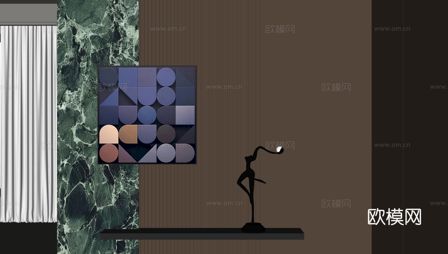 现代意式玄关su模型