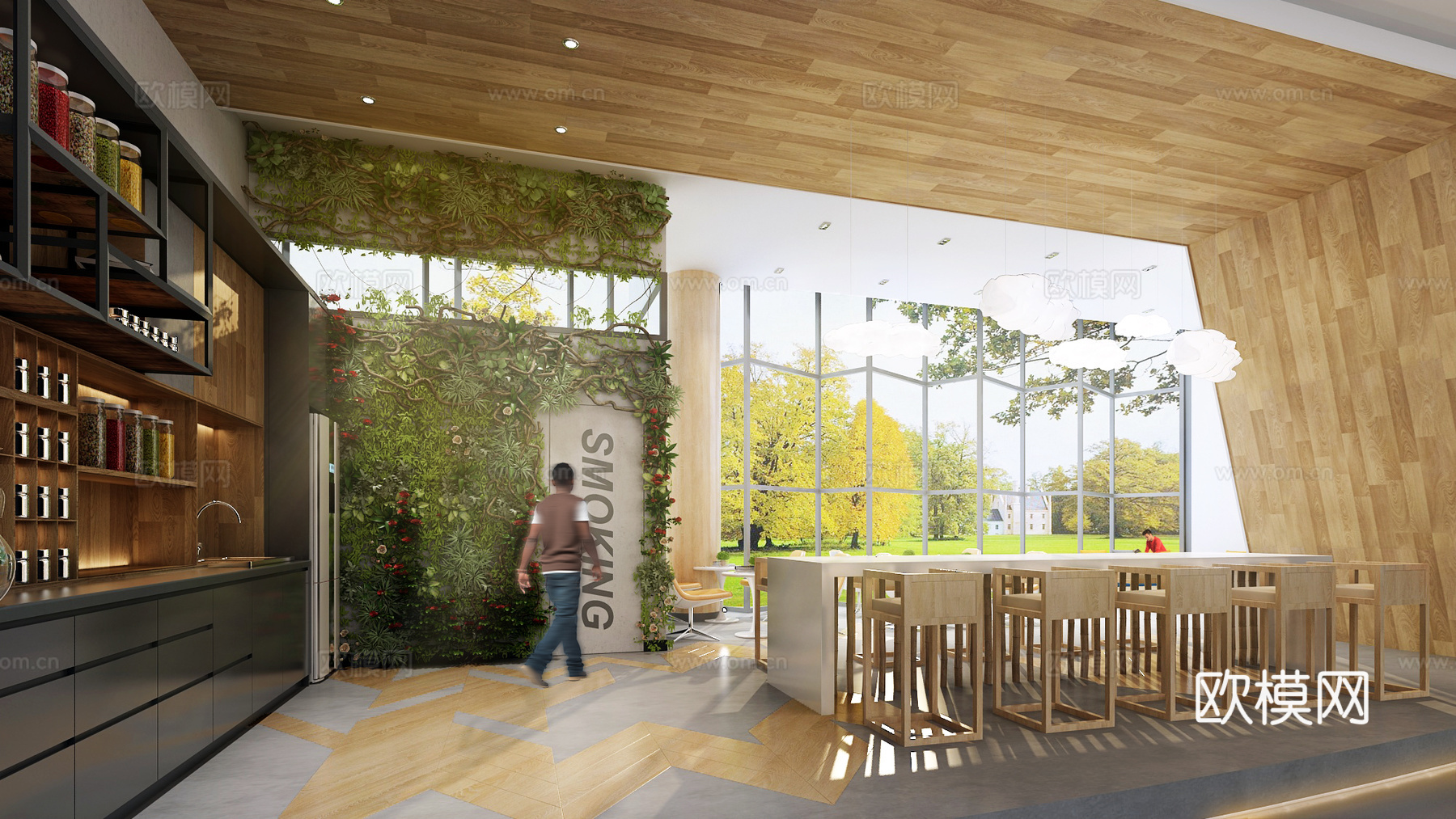 现代休闲区茶水区3d模型下载