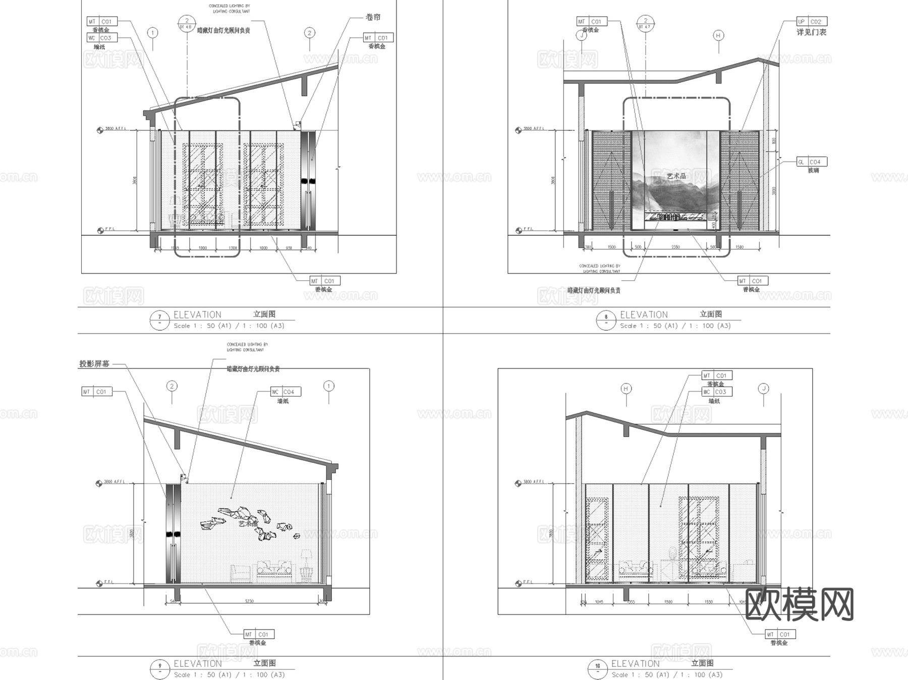 上海宝山罗店新镇F1-3住宅会所室内工装CAD施工图整套cad施工图