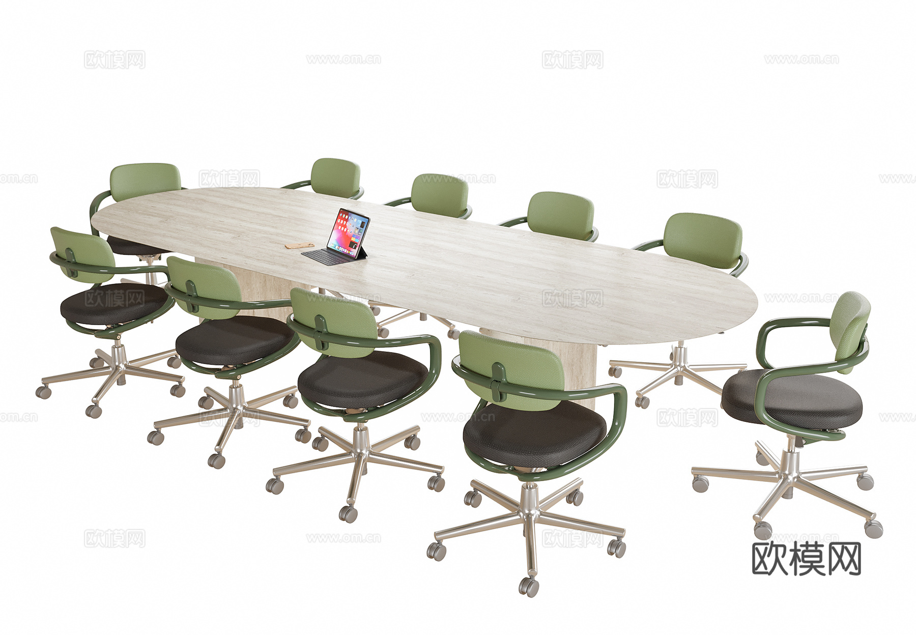 现代会议桌椅 办公椅su模型