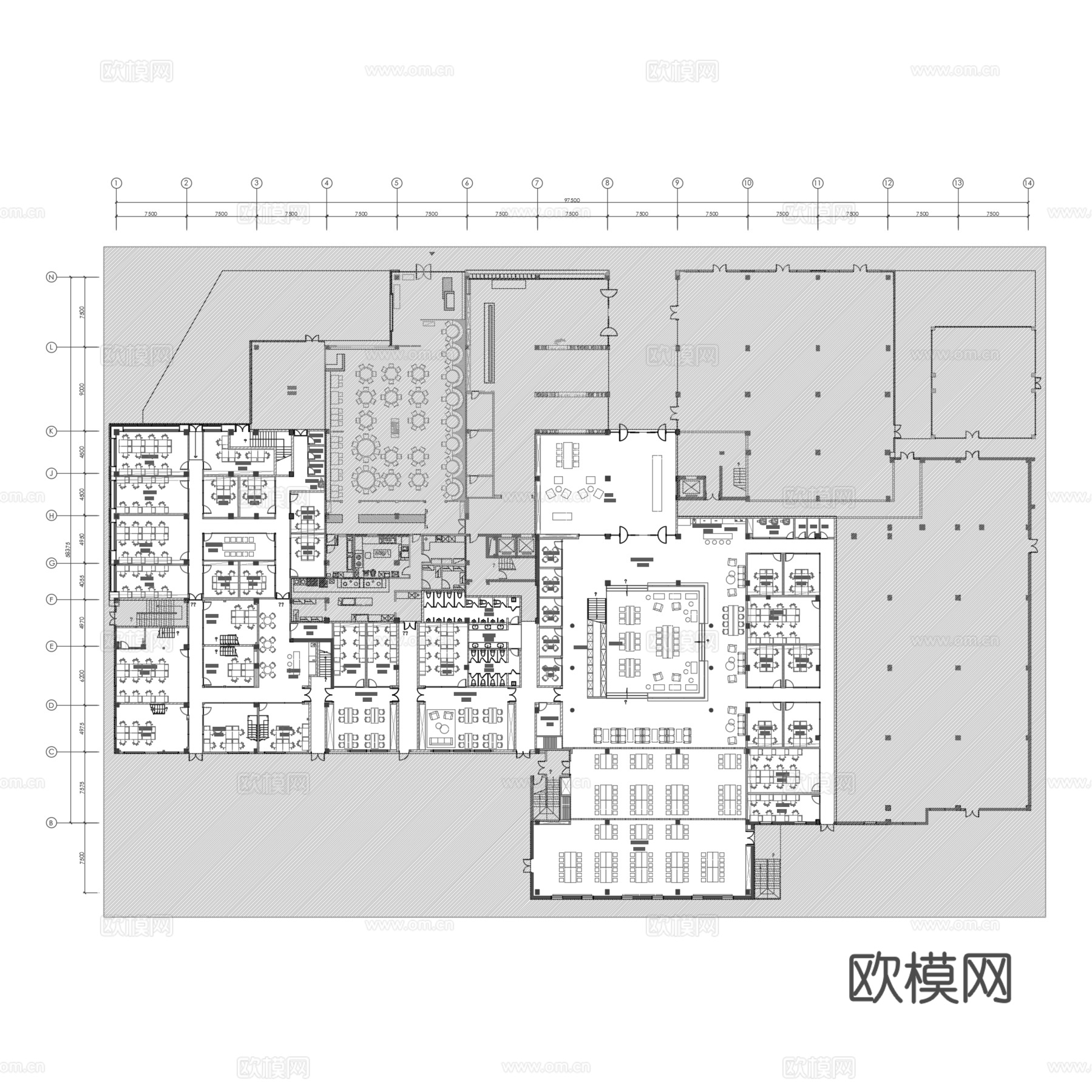 最新全套办公楼施工图合集cad施工图