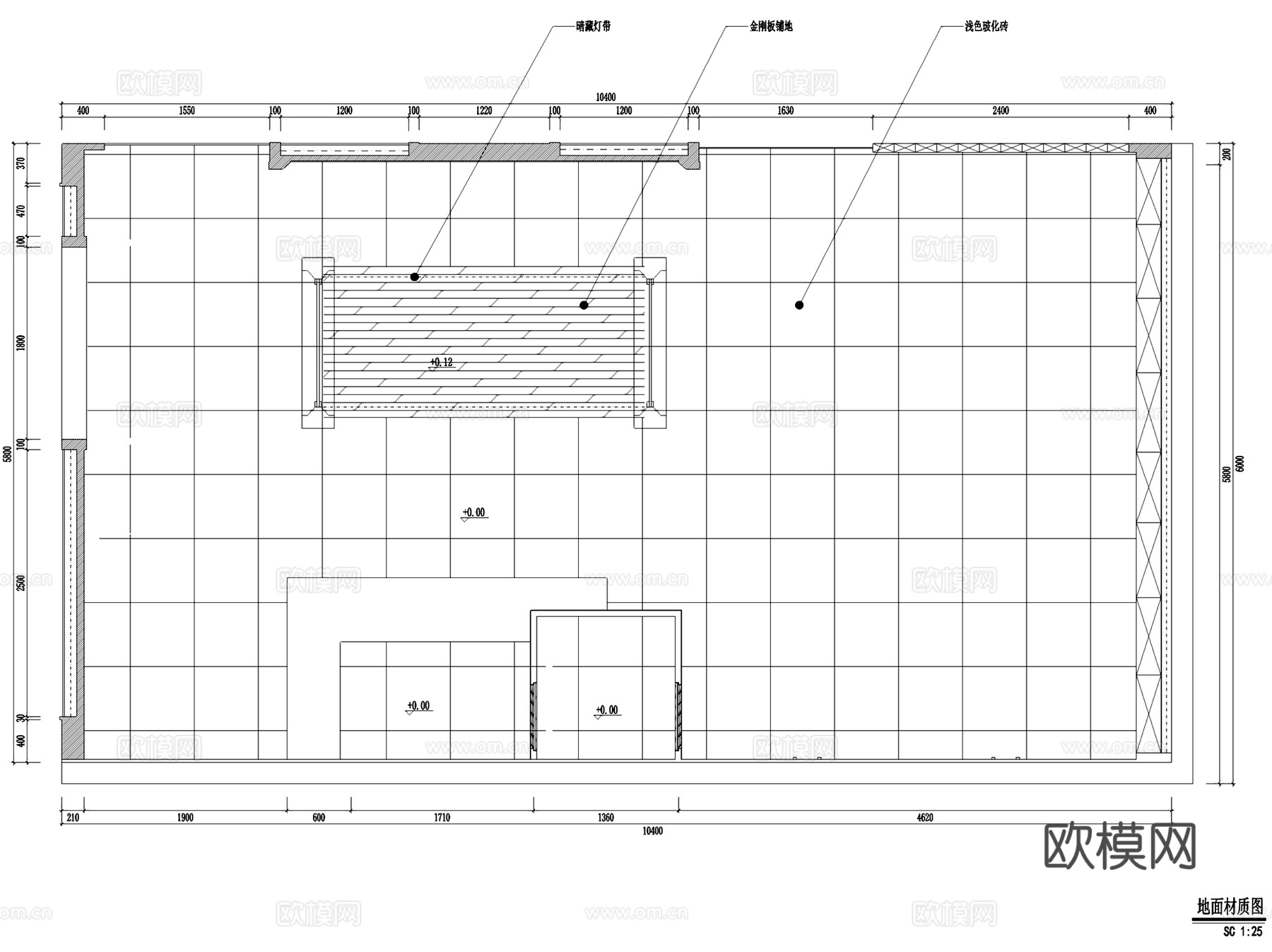 凯乐福玻璃北京展厅室内工装CAD施工图整套cad施工图